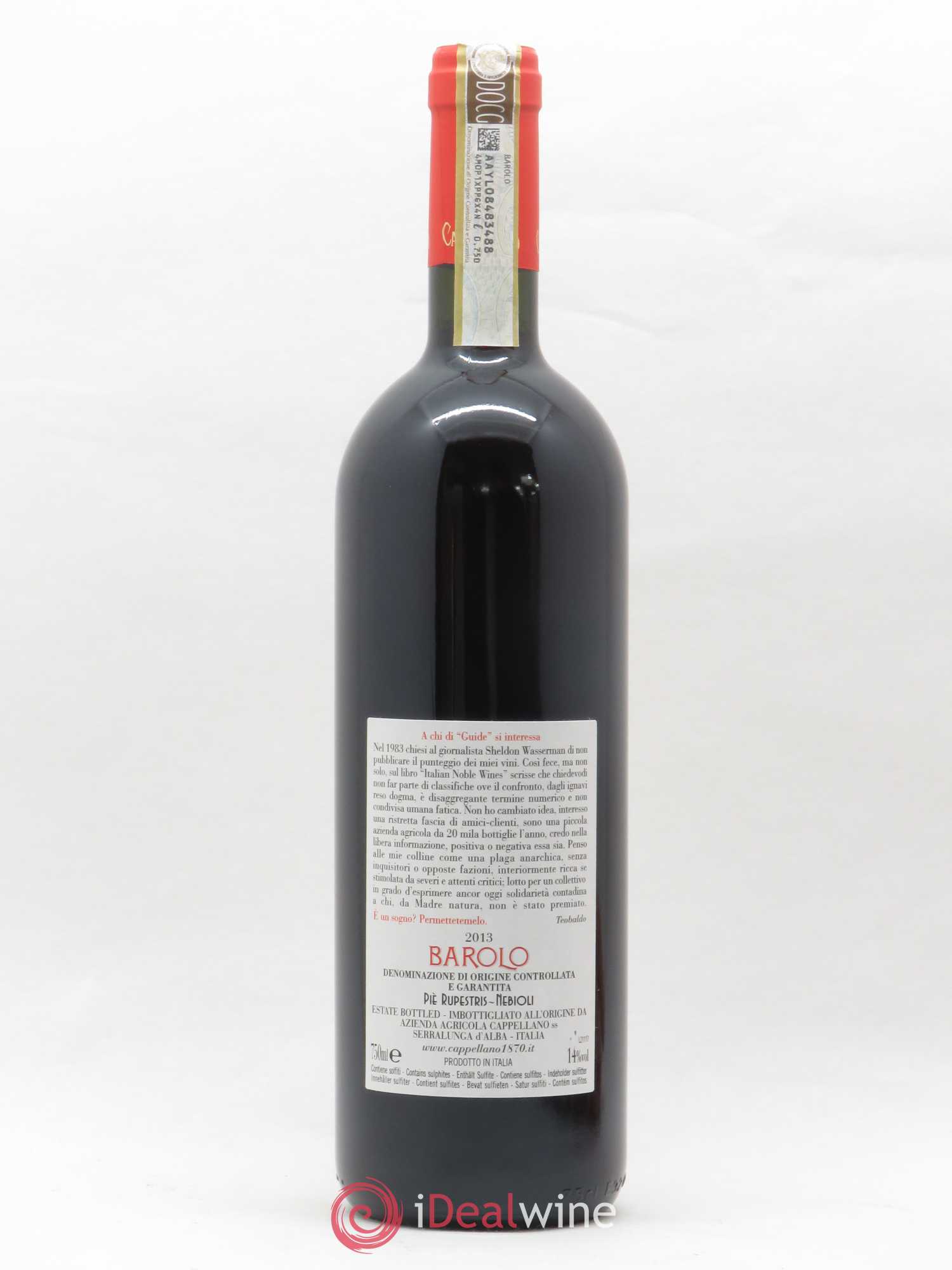 Barolo DOCG Pie Rupestris Cappellano 2013 - Posten von 1 Flasche - 1