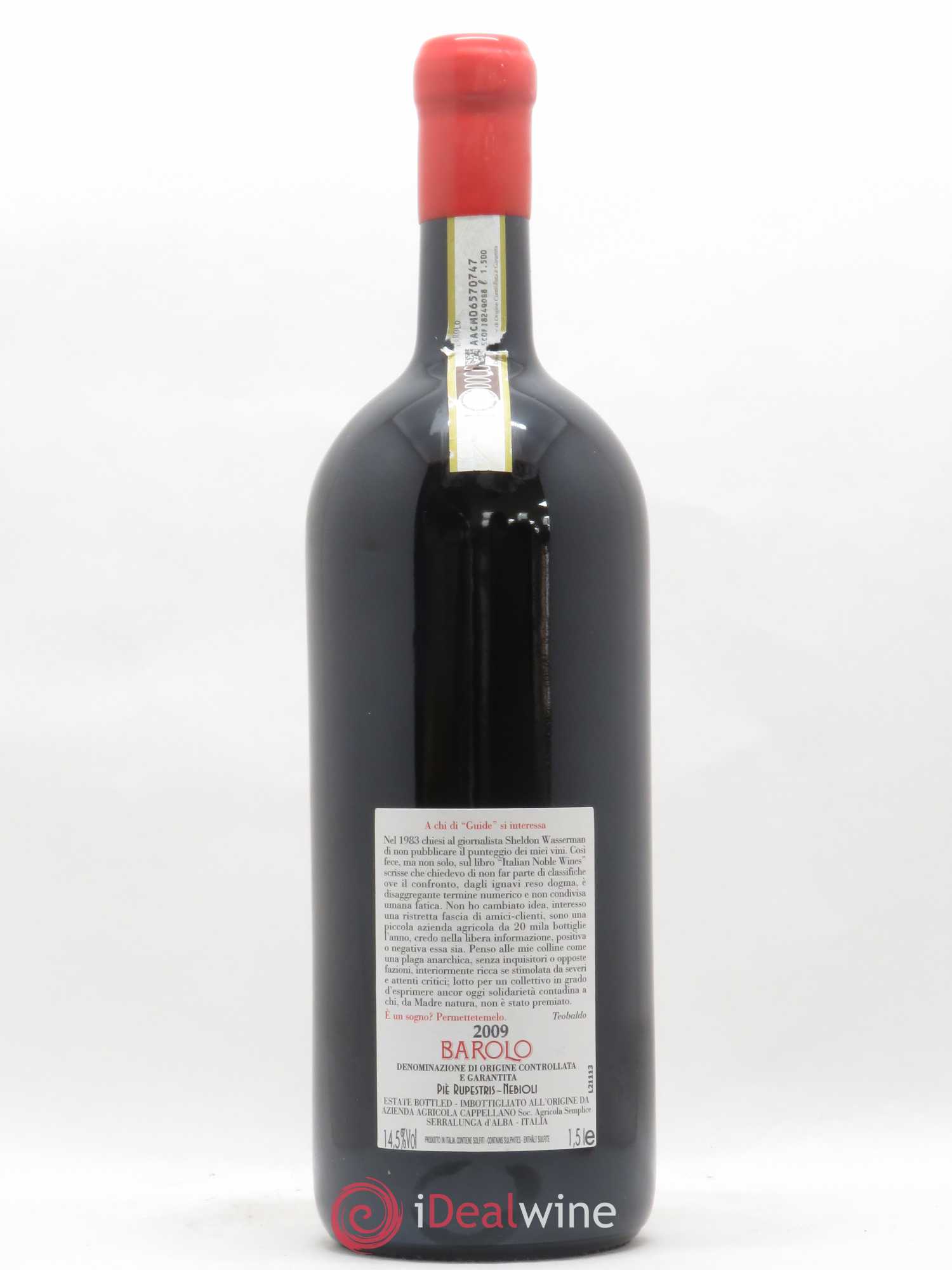 Barolo DOCG Pie Rupestris Cappellano 2009 - Lot de 1 magnum - 1
