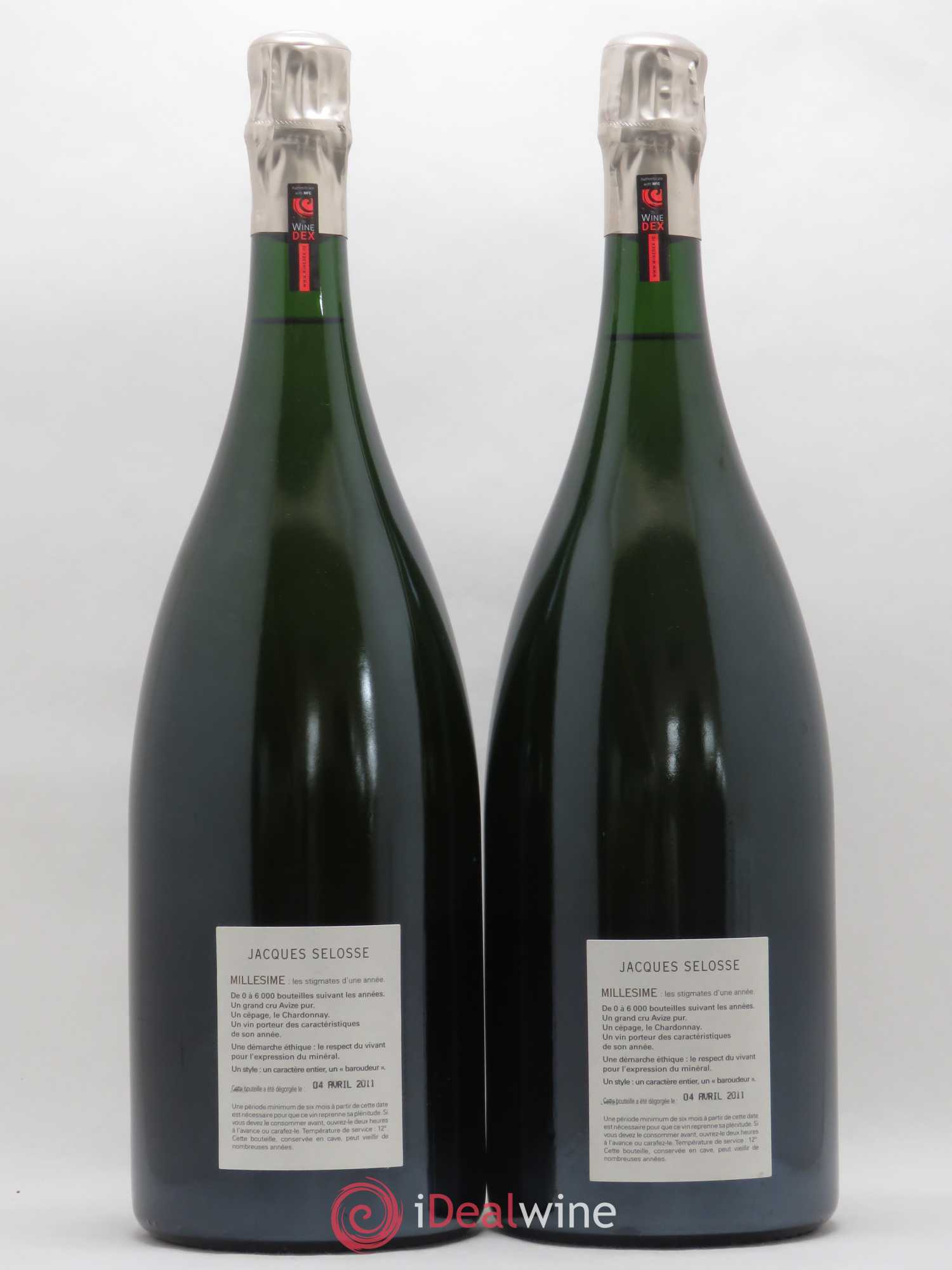 Blanc de Blancs Millésimé Jacques Selosse Extra Brut 1999 - Lot de 2 magnums - 1