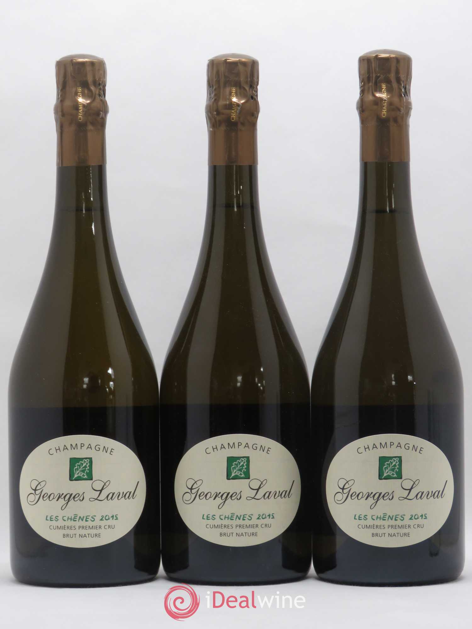 Les Chênes 1er Cru Brut Nature Georges Laval 2015 - Lot de 3 bouteilles - 0