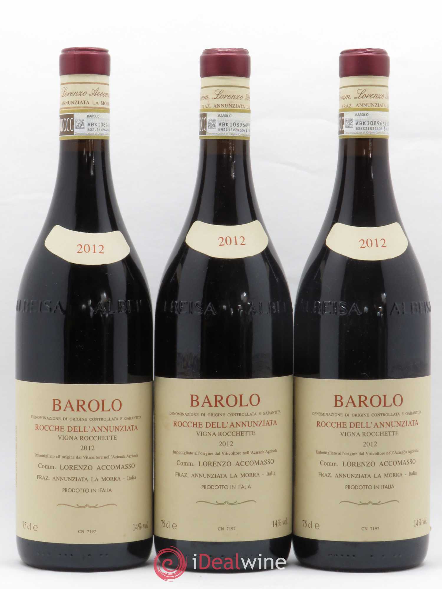 Barolo DOCG Annunziata Riserva Lorenzo Accomasso 2012 - Lot de 3 bouteilles - 0
