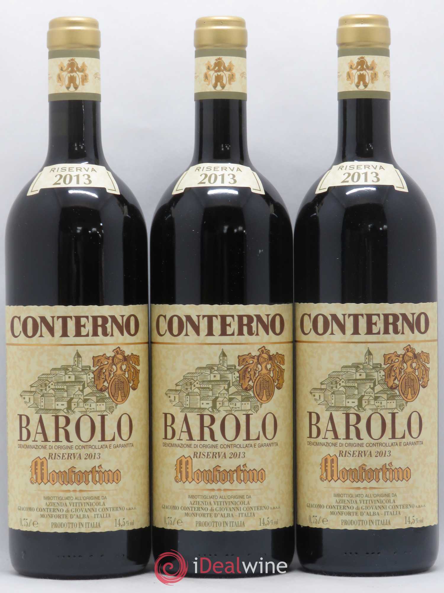 Barolo DOCG Riserva Monfortino Giacomo Conterno 2013 - Lot de 3 bouteilles - 0