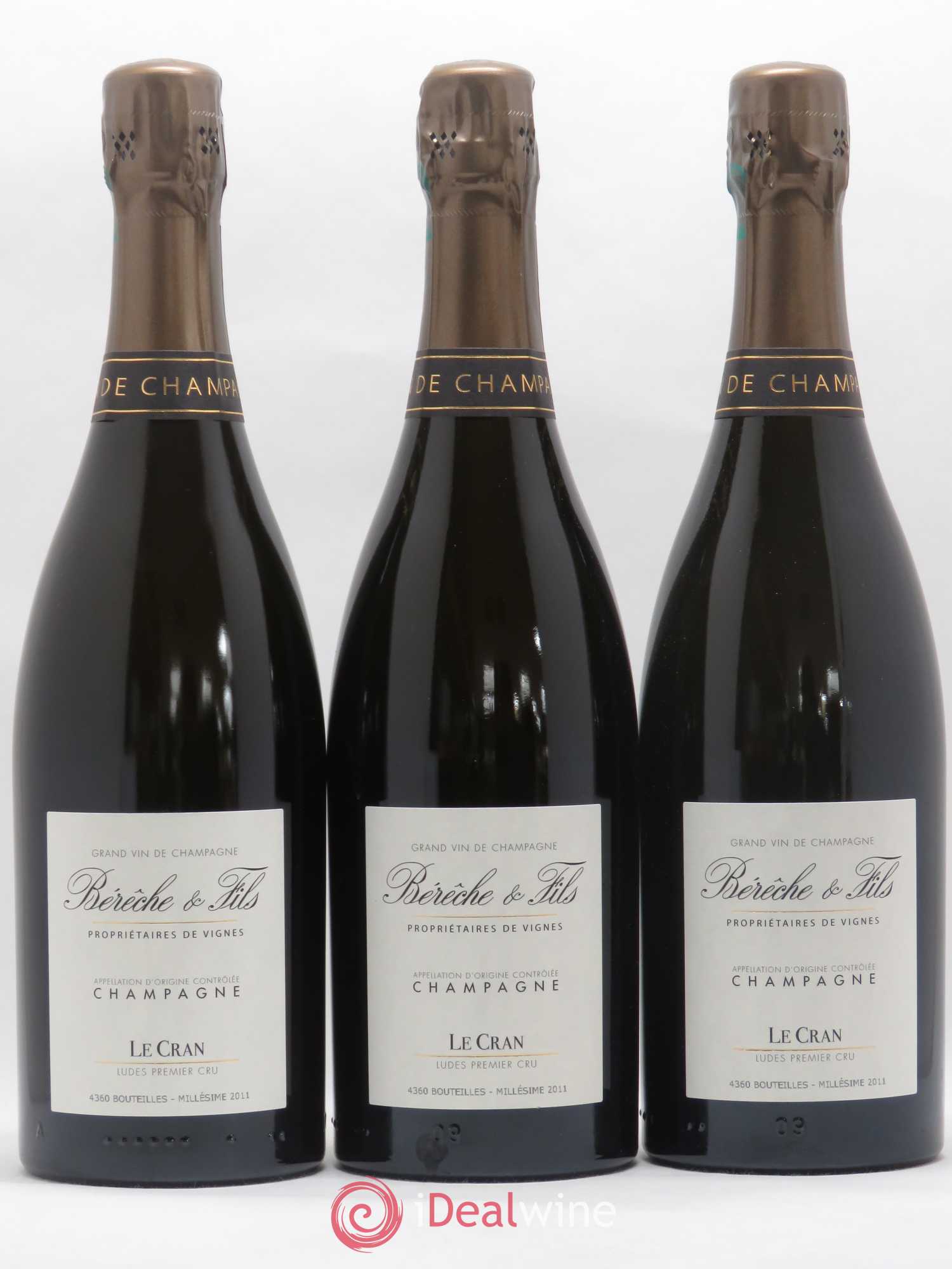 Ludes 1er Cru Le Cran Extra-Brut Bérêche et Fils 2011 - Lot de 3 bouteilles - 0