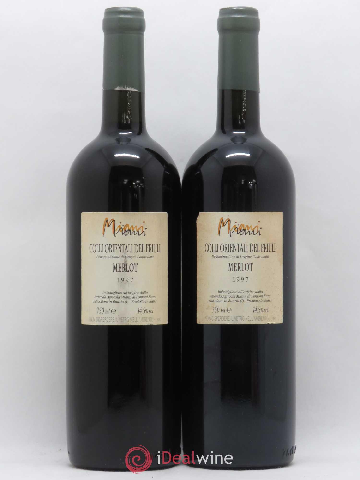 Colli Orientali del Friuli IGT Merlot Miani 1997 - Lot de 2 bouteilles - 1
