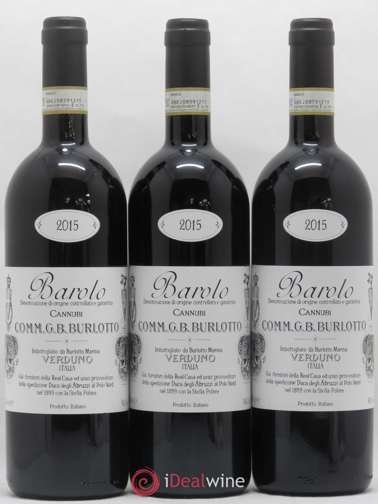 Barolo DOCG Cannubi Comm. Giovan Battista Burlotto 2015 - Lot de 3 bouteilles - 0