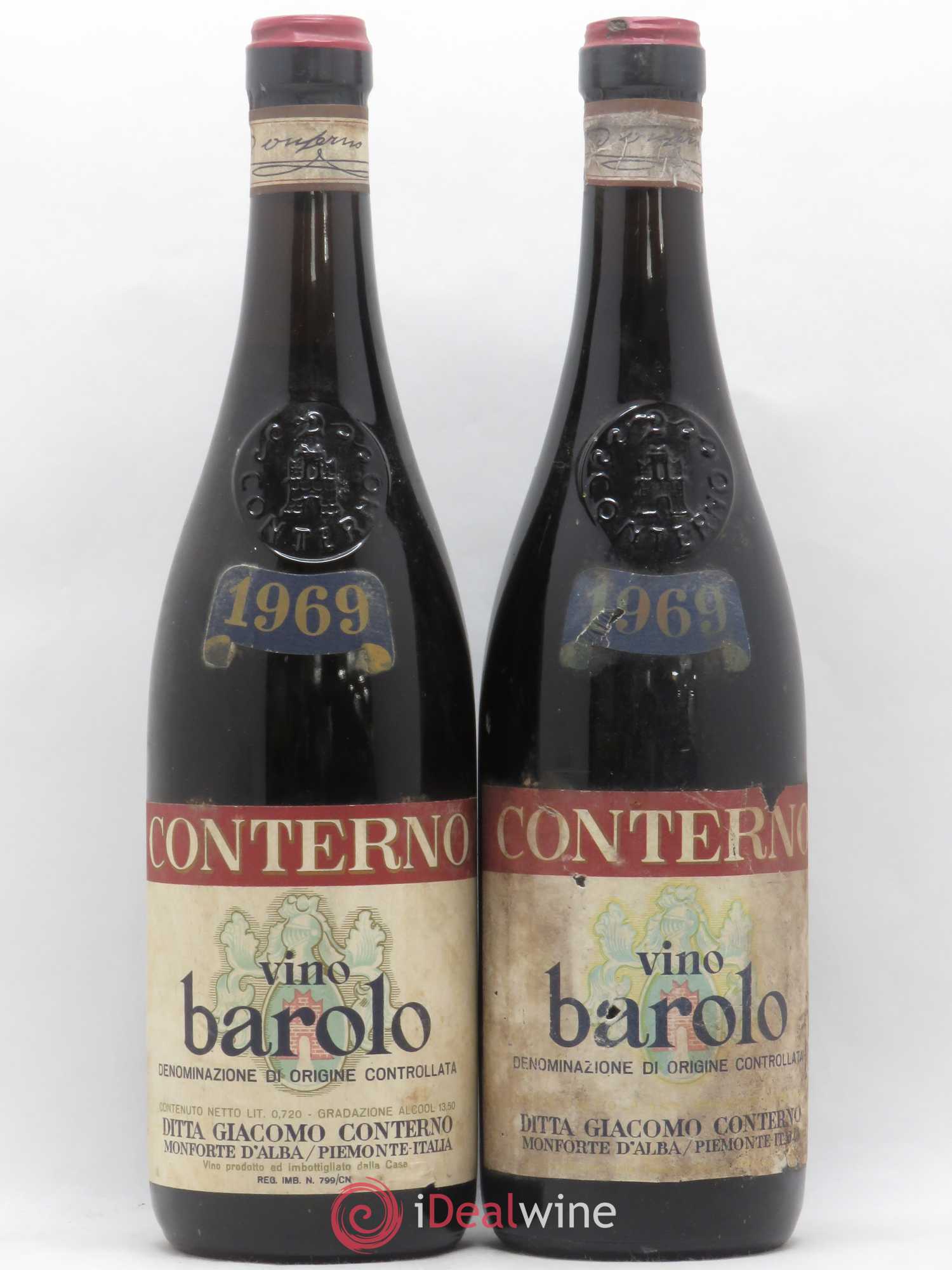 Barolo DOCG Giacomo Conterno 1969 - Lot de 2 bouteilles - 0