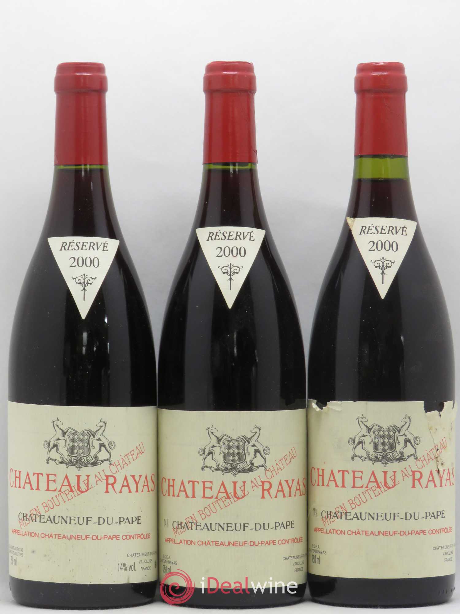 Châteauneuf-du-Pape Château Rayas Emmanuel Reynaud 2000 - Lot de 3 bouteilles - 0