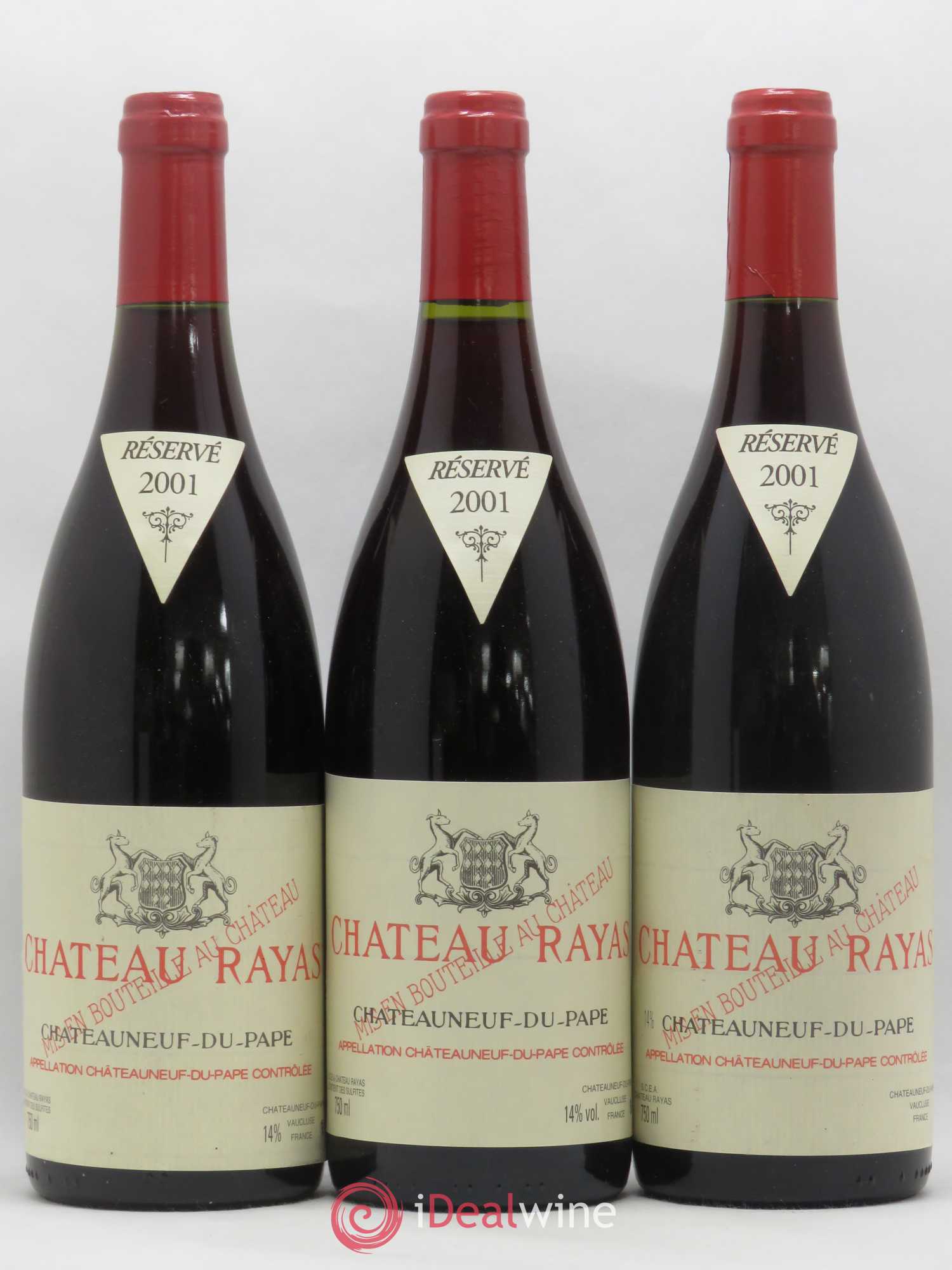 Châteauneuf-du-Pape Château Rayas Emmanuel Reynaud 2001 - Lot de 3 bouteilles - 0