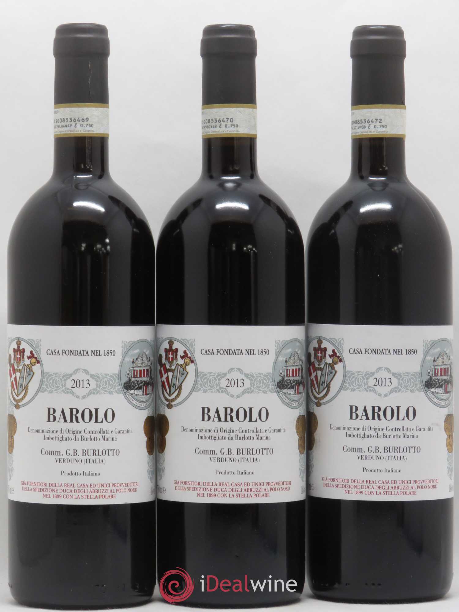Barolo DOCG Comm. Giovan Battista Burlotto 2013 - Lot de 3 bouteilles - 0