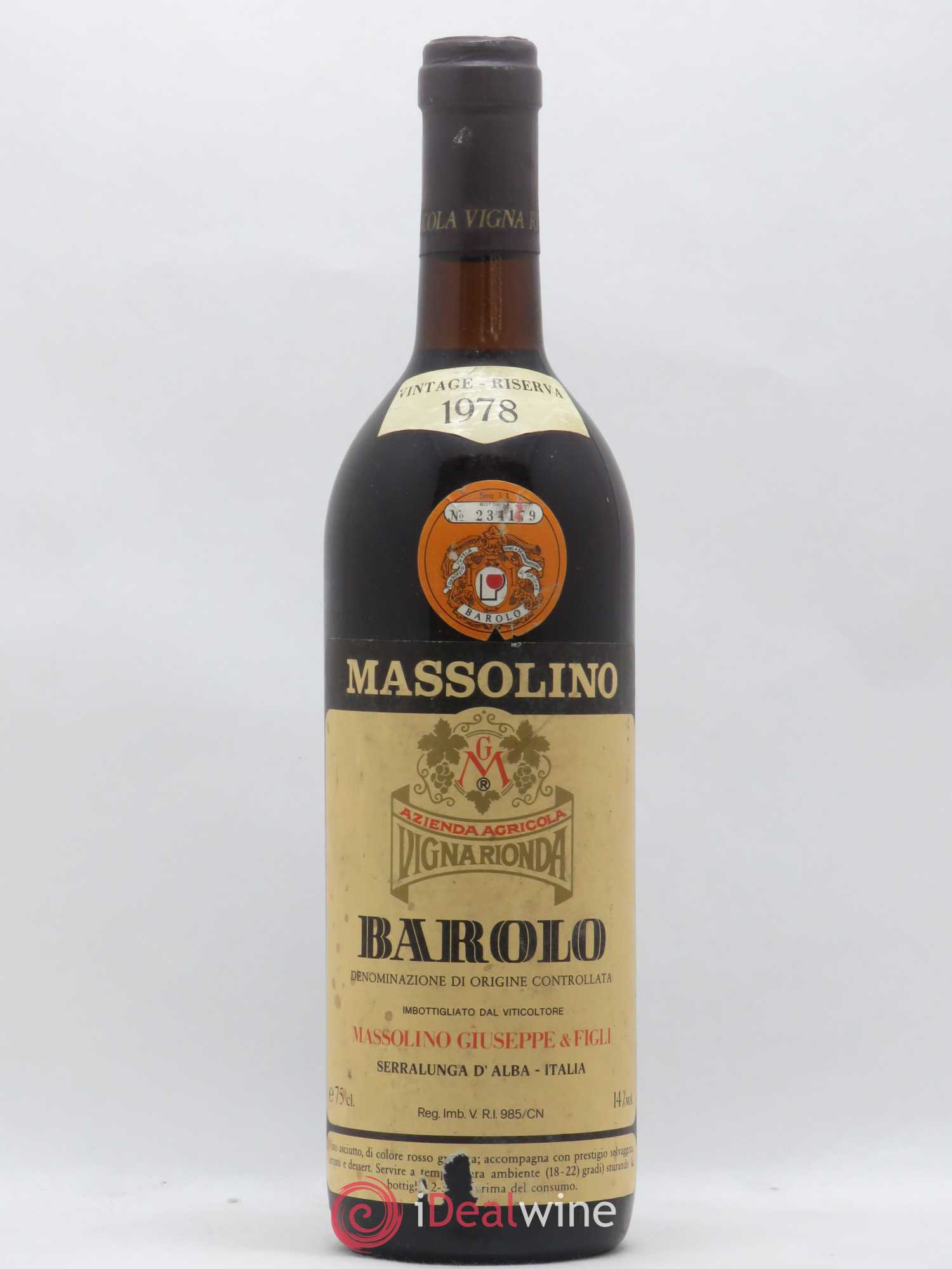 Barolo DOCG Riserva Massolino 1978 - Lot de 1 bouteille - 0