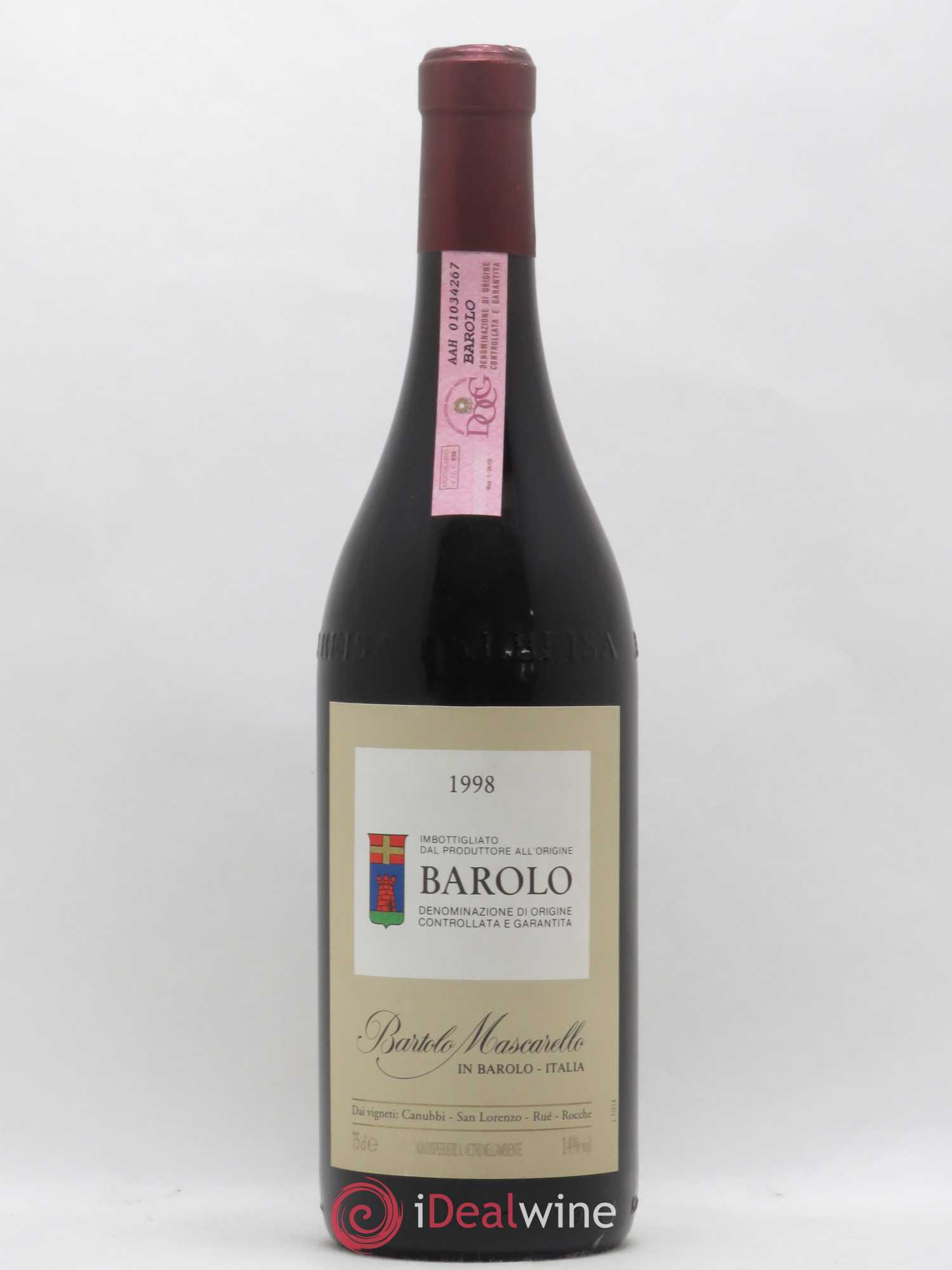 Barolo DOCG Bartolo Mascarello 1998 - Lot de 1 bouteille - 0