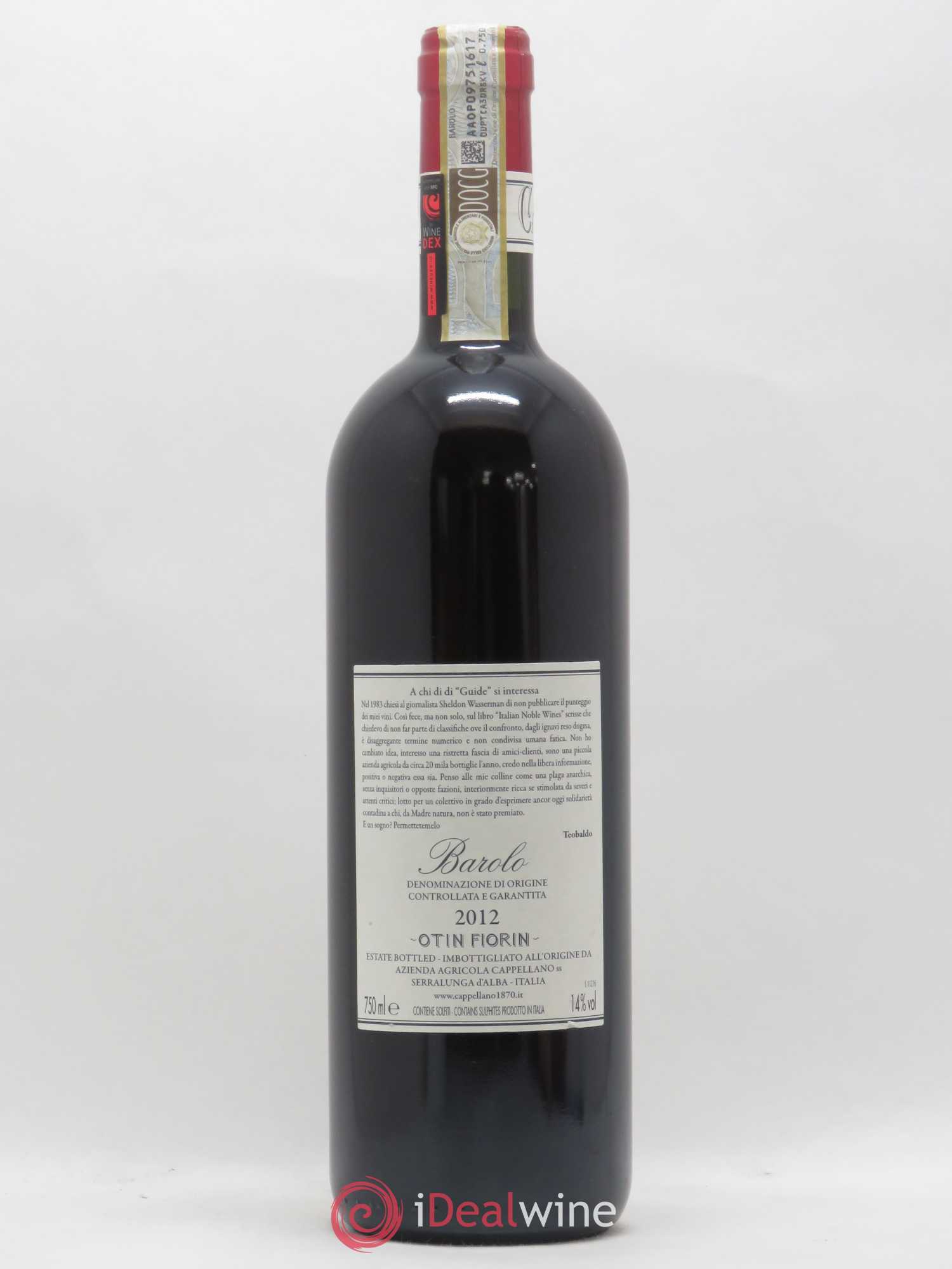 Barolo DOCG Pié Franco Cappellano 2012 - Lot de 1 bouteille - 1
