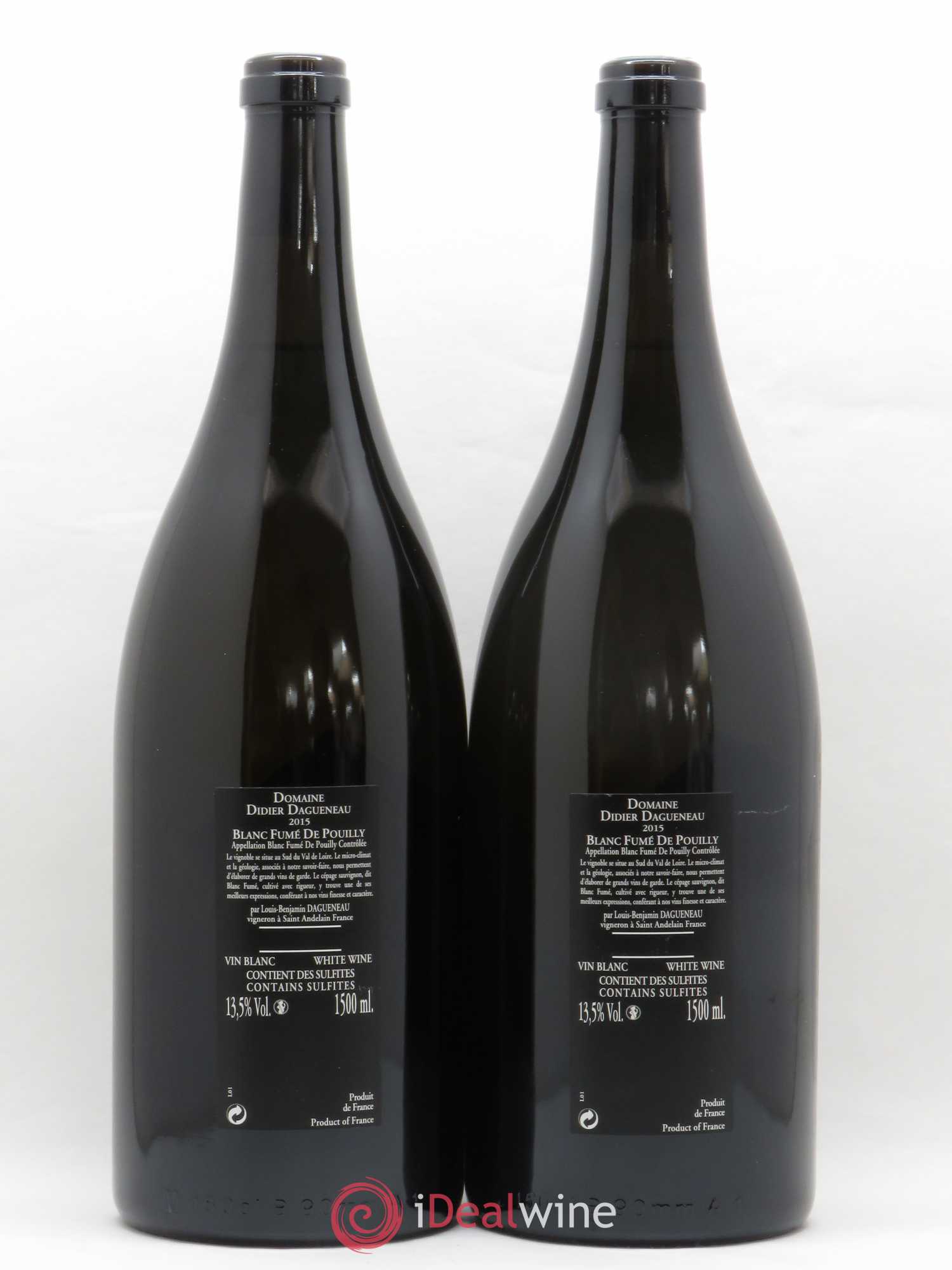 Vin de France (anciennement Pouilly-Fumé) Silex Dagueneau (Domaine Didier - Louis-Benjamin) 2015 - Lot de 2 magnums - 1