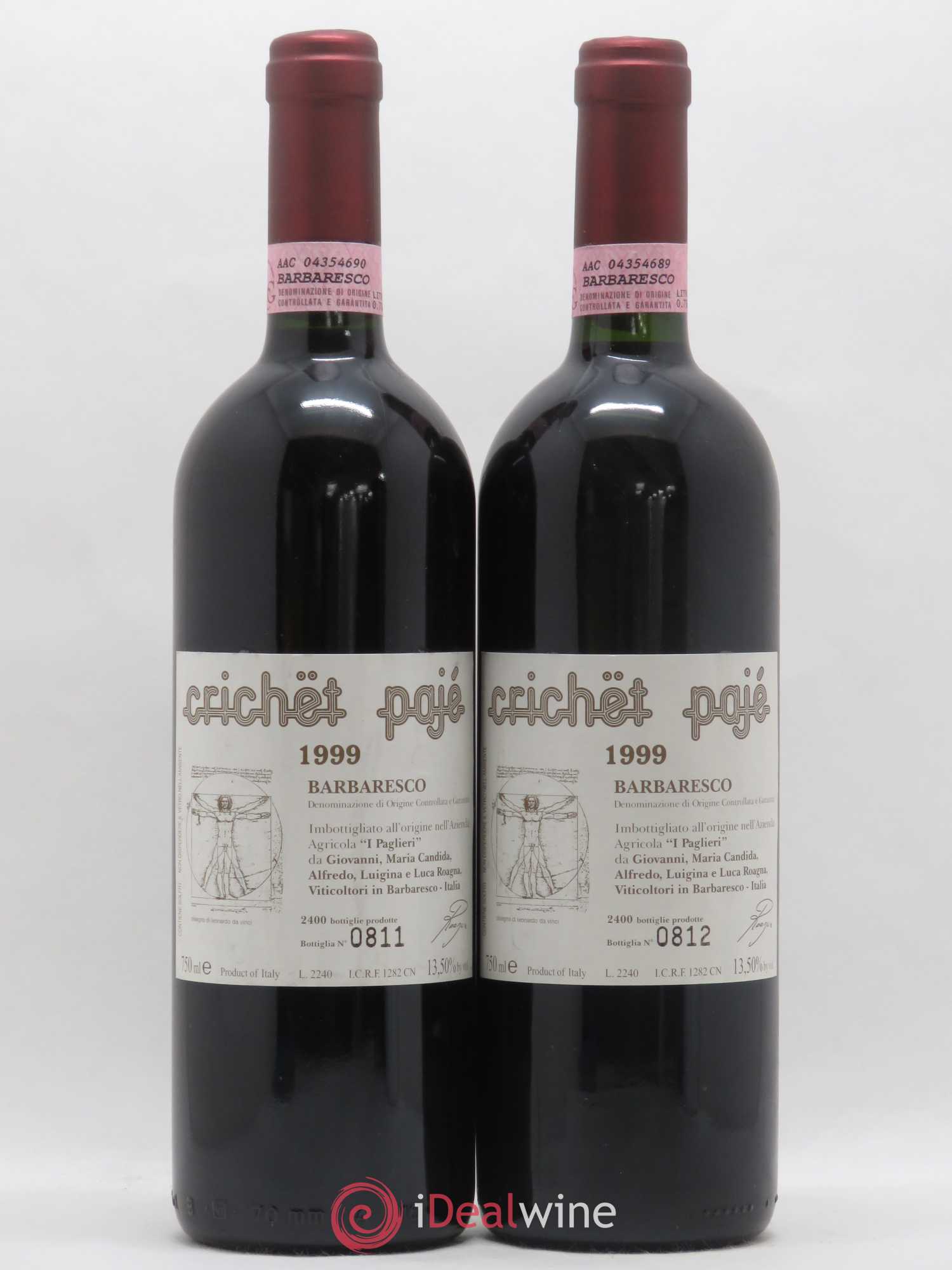 Barbaresco DOCG Crichet Pajé Roagna 1999 - Lot de 2 bouteilles - 0