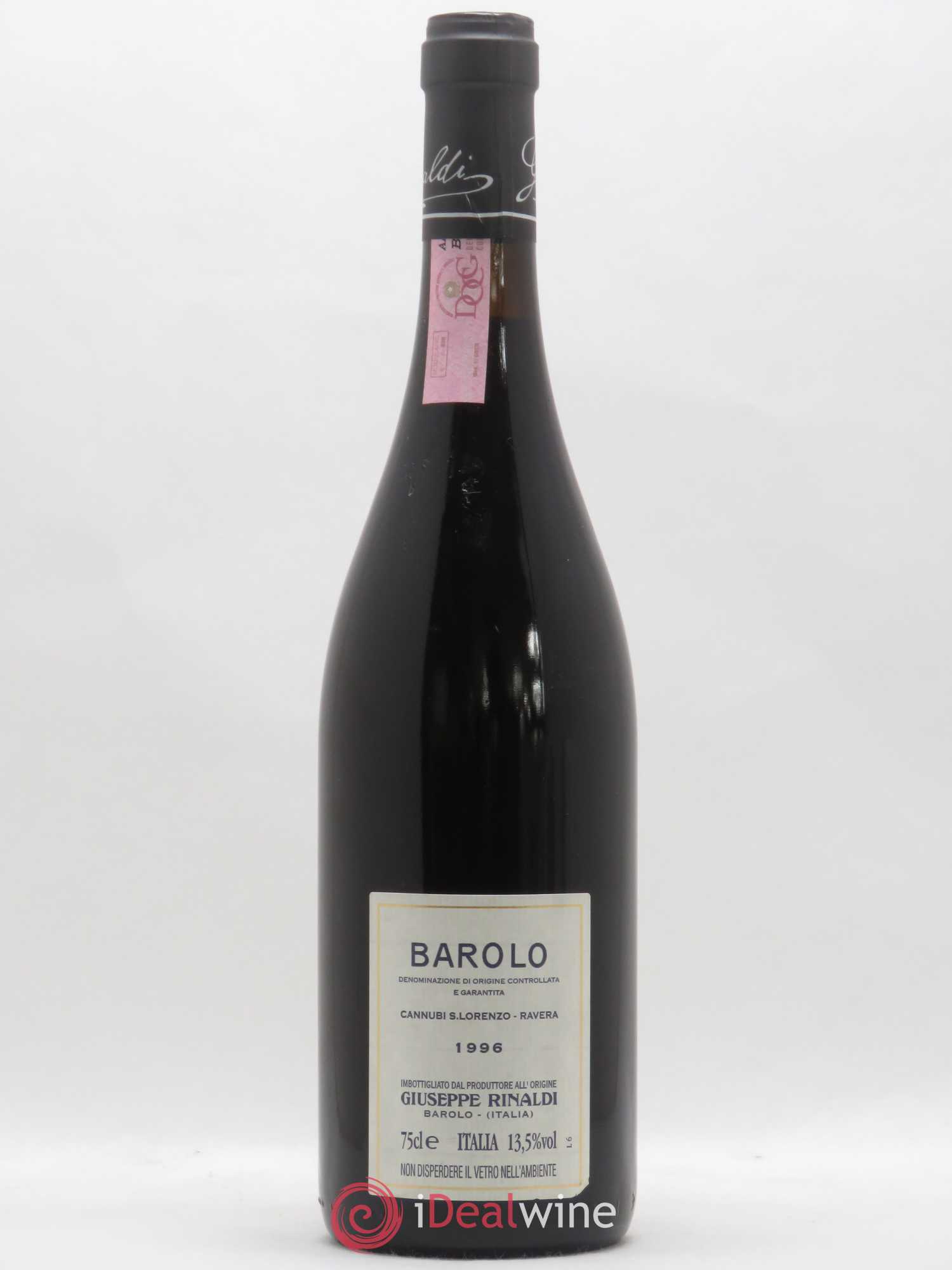 Barolo DOCG Cannubi San Lorenzo Ravera Giuseppe Rinaldi 1996 - Posten von 1 Flasche - 1