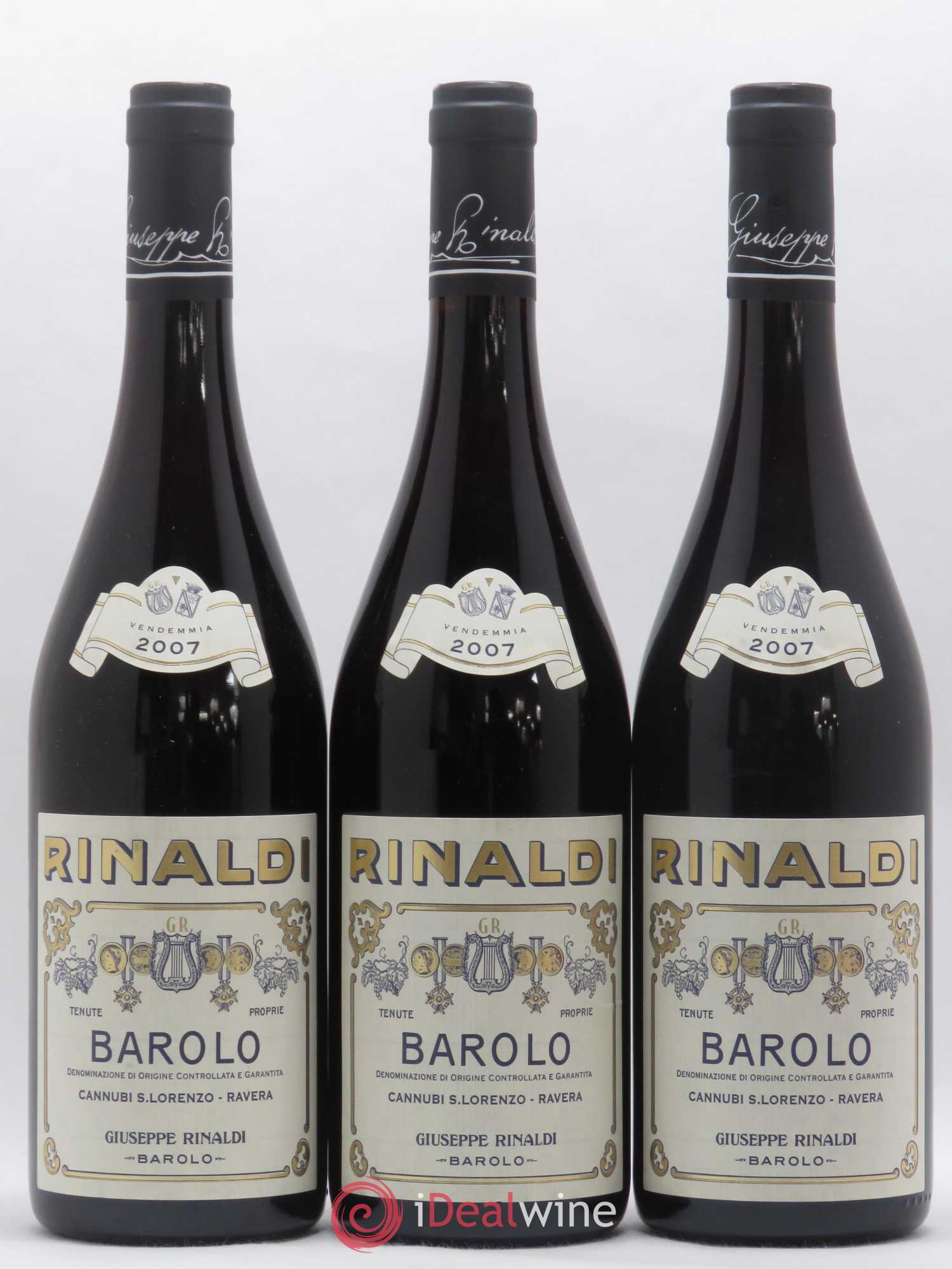 Barolo DOCG Cannubi San Lorenzo Ravera Giuseppe Rinaldi 2007 - Posten von 3 Flaschen - 0