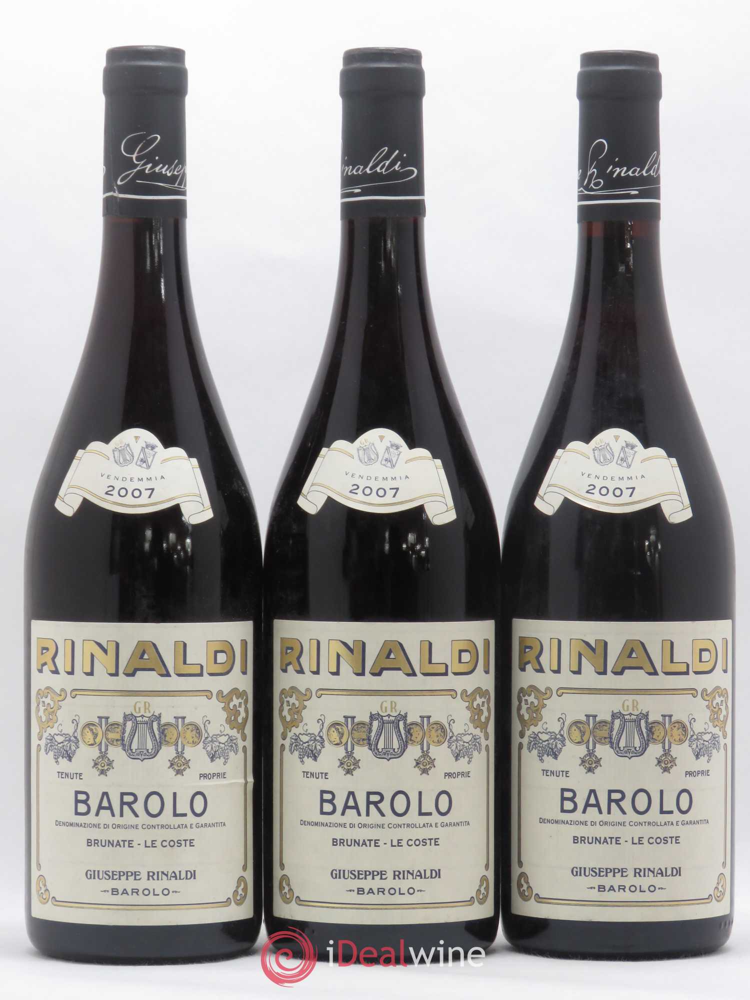 Barolo DOCG Brunate Le Coste Giuseppe Rinaldi 2007 - Posten von 3 Flaschen - 0