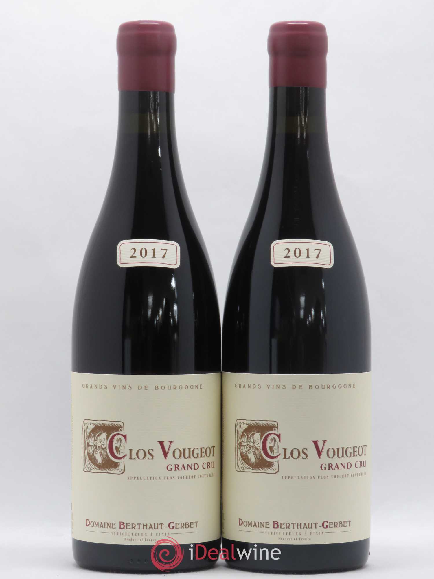 Clos de Vougeot Berthaut Gerbet (Domaine) 2017 - Lot de 2 bouteilles - 0