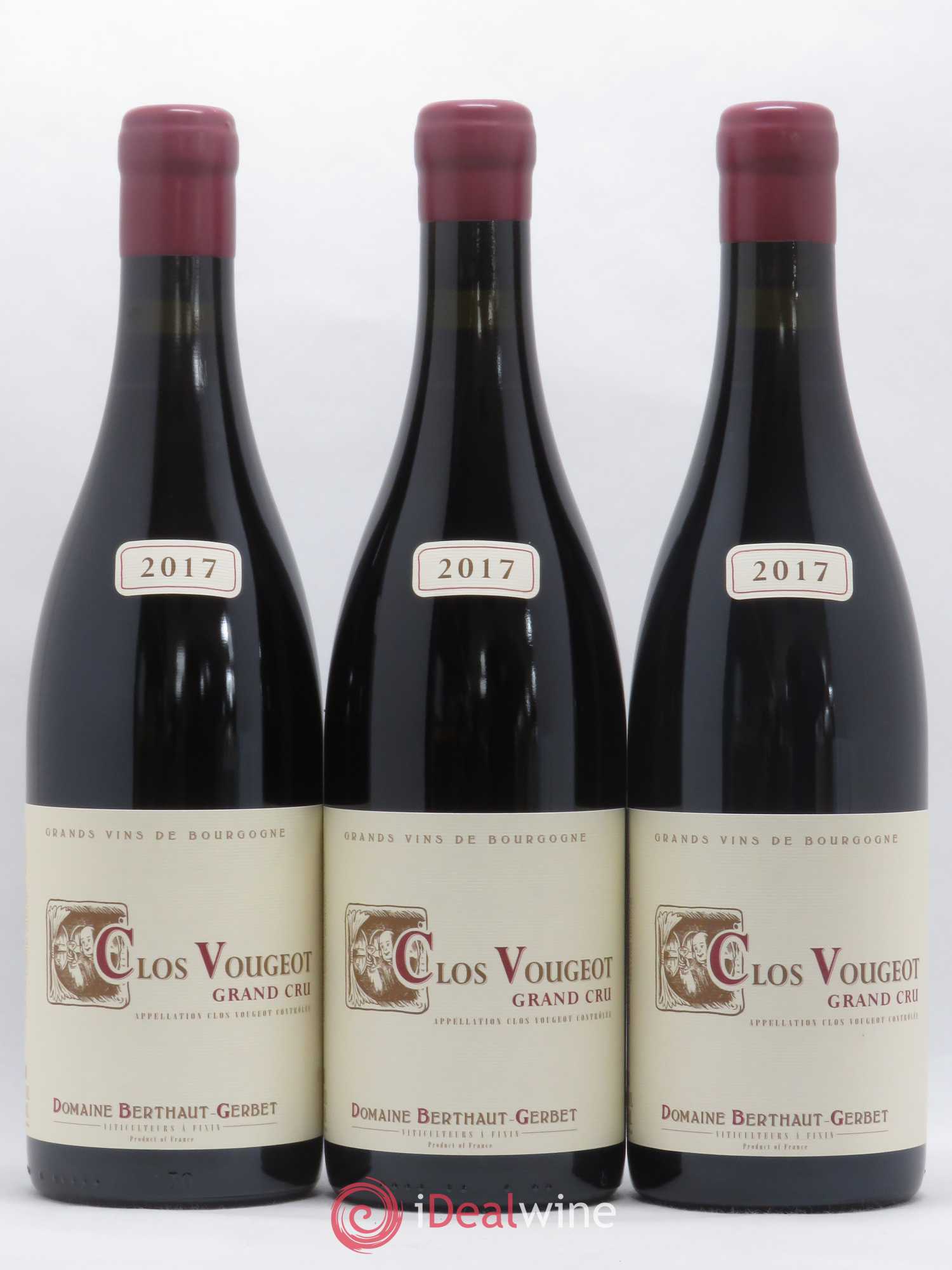 Clos de Vougeot Berthaut Gerbet (Domaine) 2017 - Lot de 3 bouteilles - 0