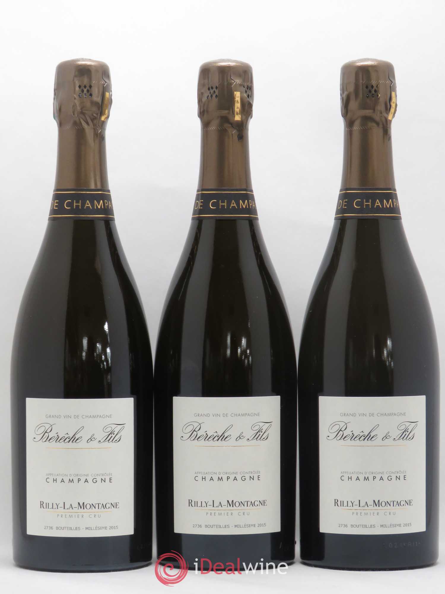 Rilly-La-Montagne 1er Cru Extra-Brut Bérêche et Fils Extra Brut 2015 - Lot of 3 bottles - 0