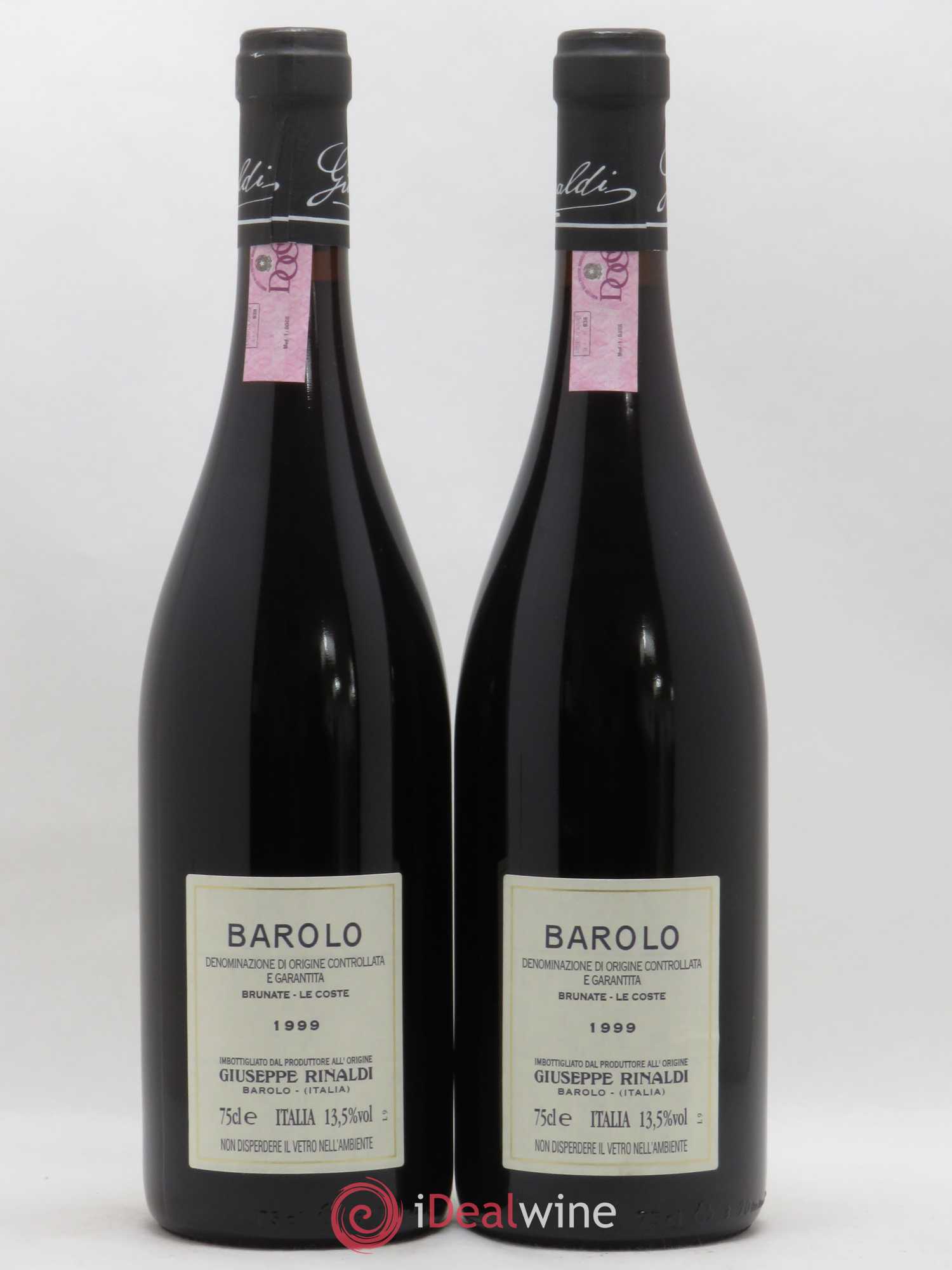 Barolo DOCG Brunate Le Coste Giuseppe Rinaldi 1999 - Posten von 2 Flaschen - 1