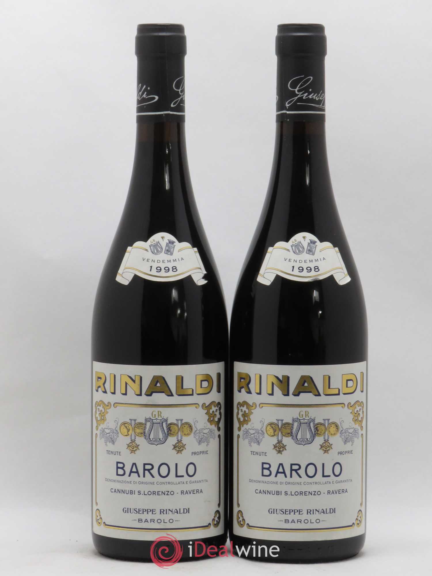 Barolo DOCG Cannubi San Lorenzo Ravera Giuseppe Rinaldi 1998 - Lot of 2 bottles - 0
