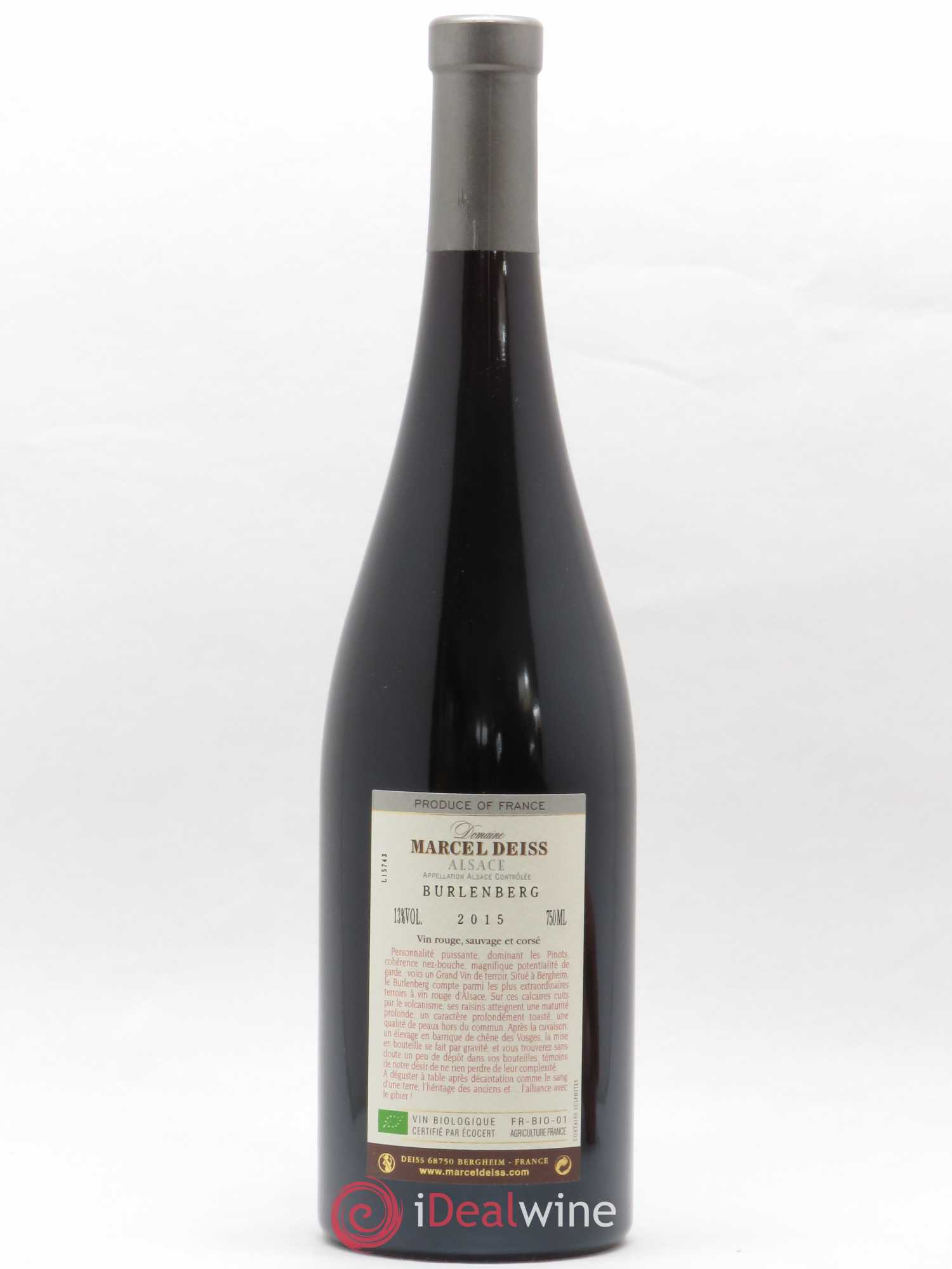 Alsace Burlenberg Marcel Deiss (Domaine) La colline brûlée  2015 - Lot de 1 bouteille - 1