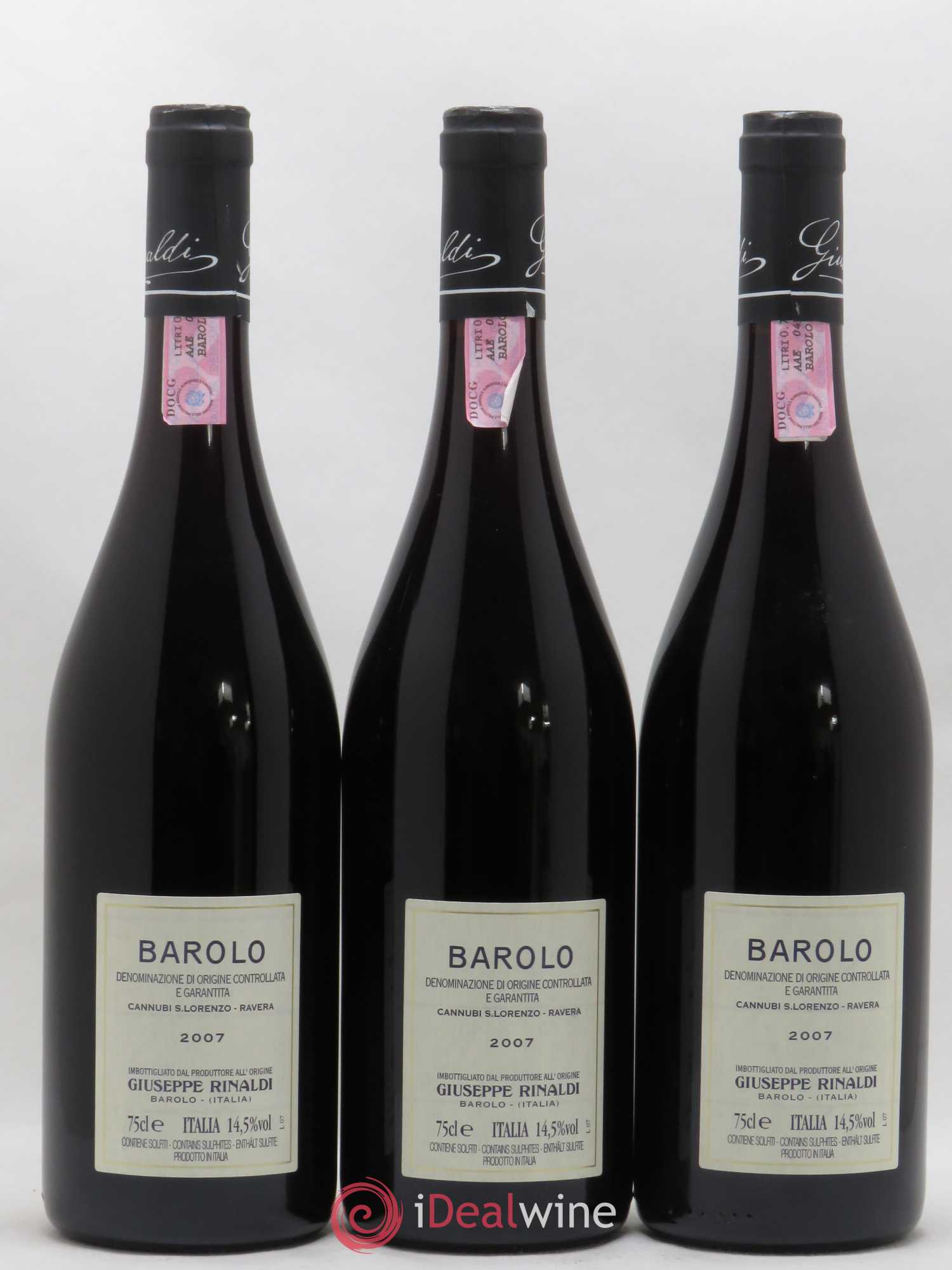 Barolo DOCG Cannubi San Lorenzo Ravera Giuseppe Rinaldi 2007 - Lot of 6 bottles - 2