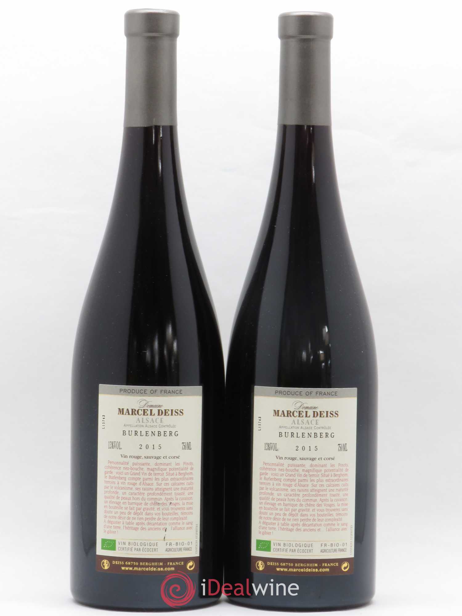 Alsace Burlenberg Marcel Deiss (Domaine) La colline brûlée 2015 - Lot de 2 bouteilles - 1
