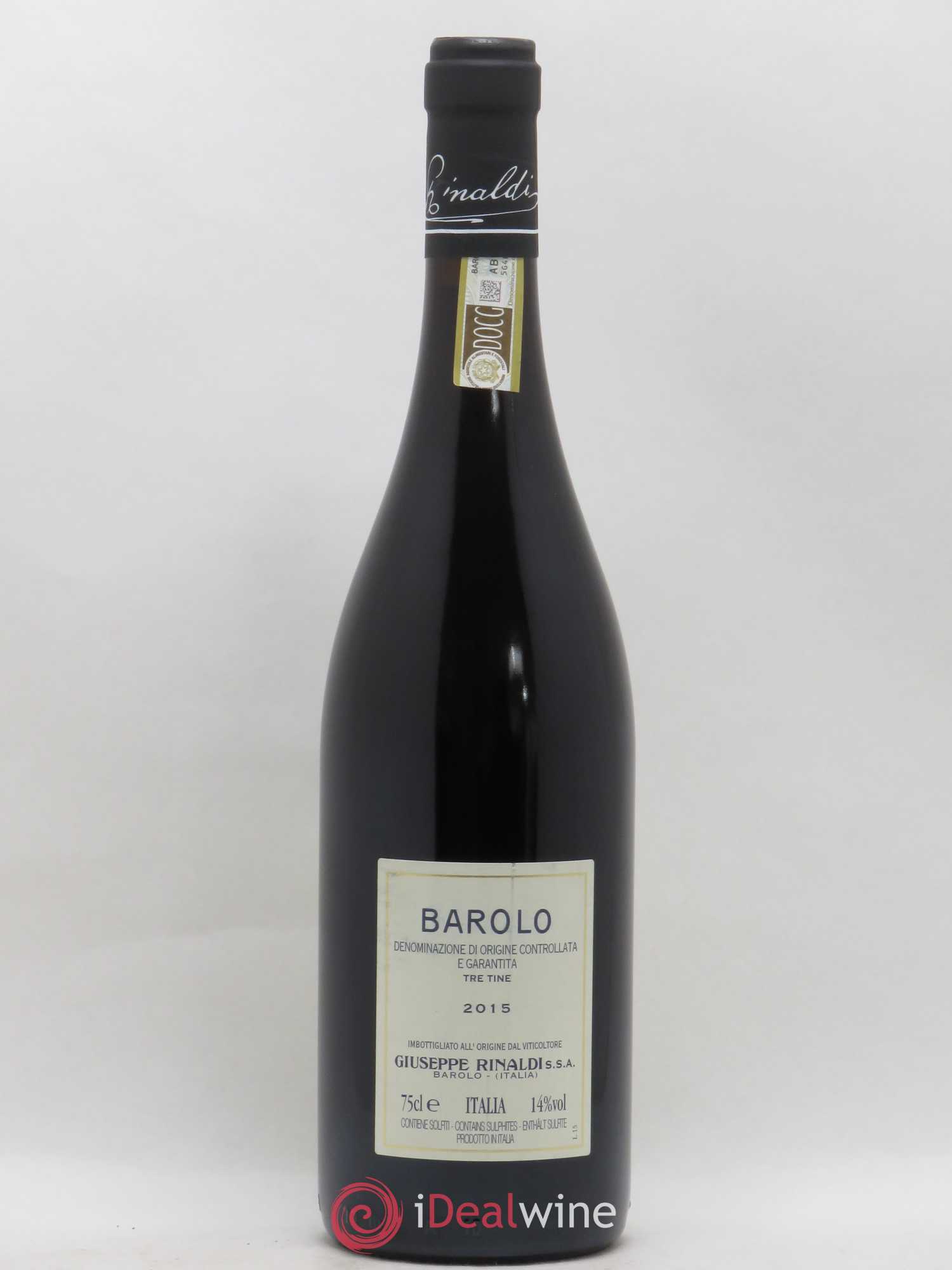 Barolo DOCG Tre Tine Giuseppe Rinaldi 2015 - Lot de 1 bouteille - 1