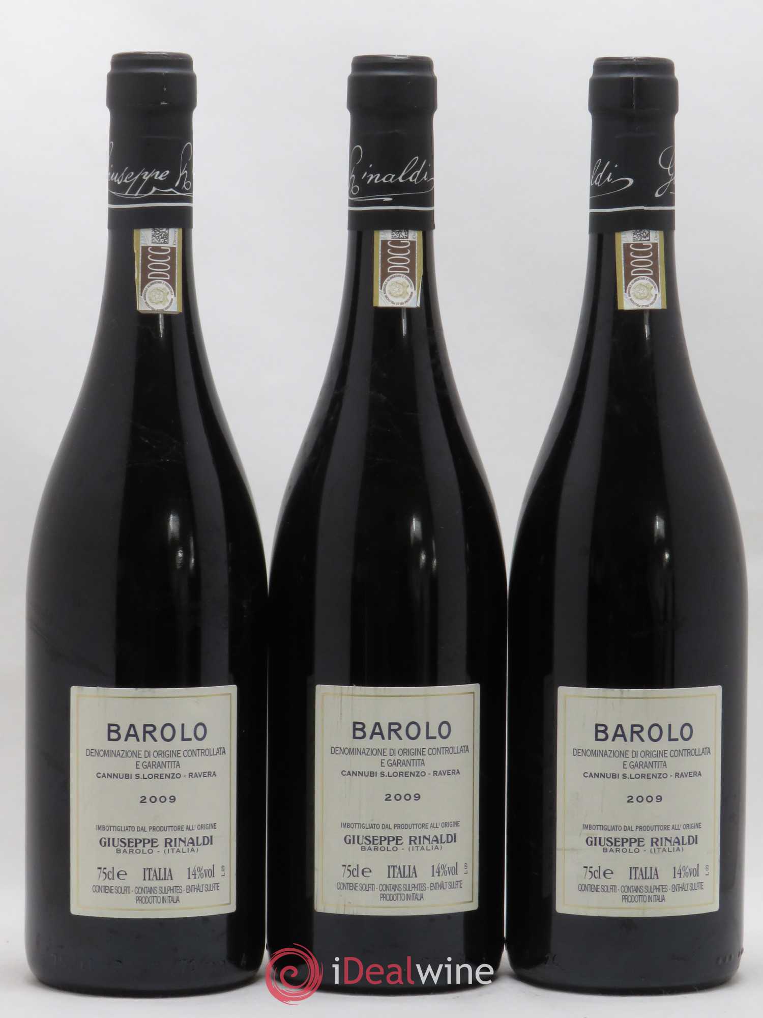Barolo DOCG Cannubi San Lorenzo Ravera Giuseppe Rinaldi 2009 - Lot de 3 bouteilles - 1