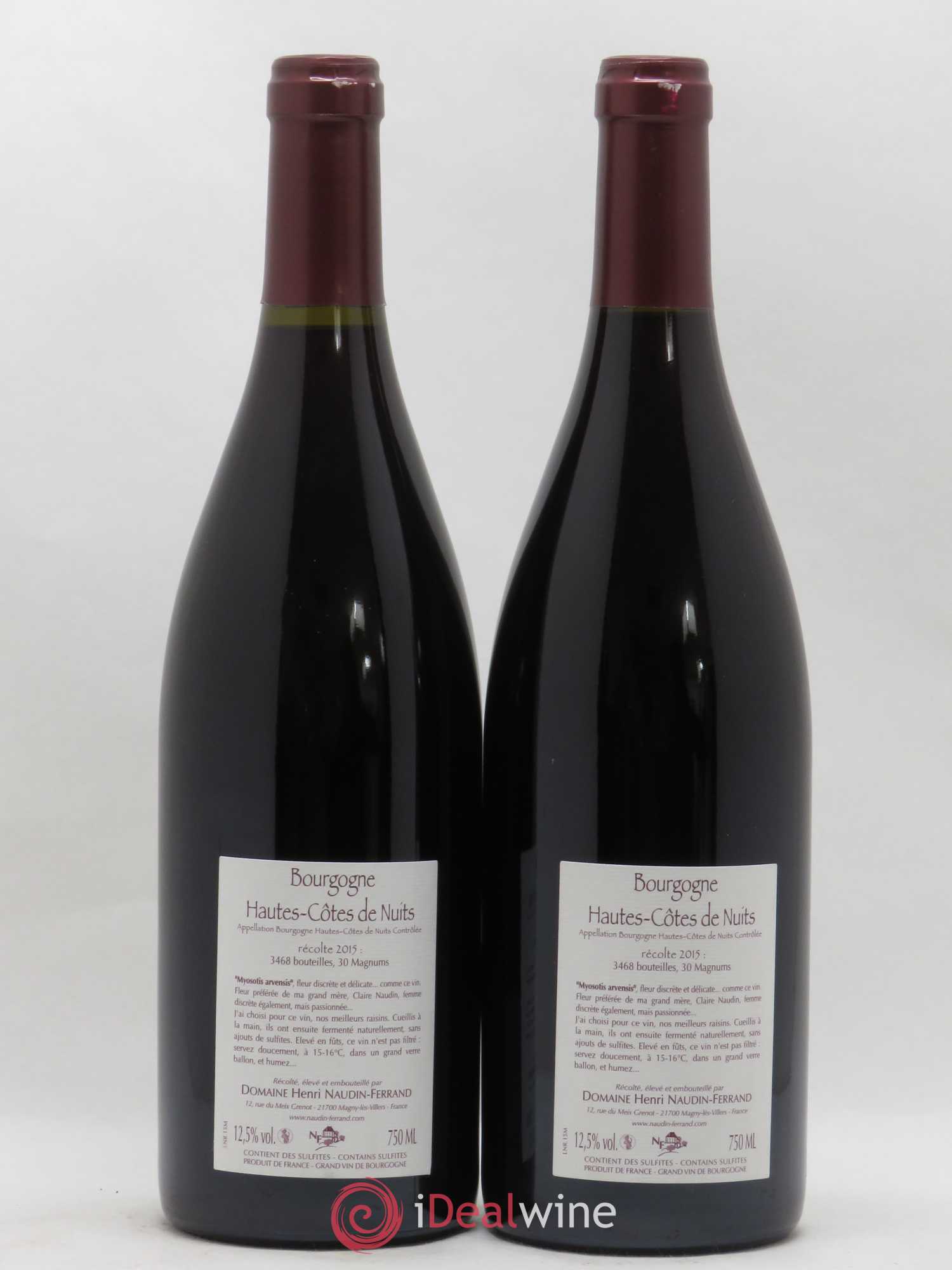 Hautes-Côtes de Nuits Myosotis Arvensis Naudin-Ferrand (Domaine) 2015 - Lot de 2 bouteilles - 1