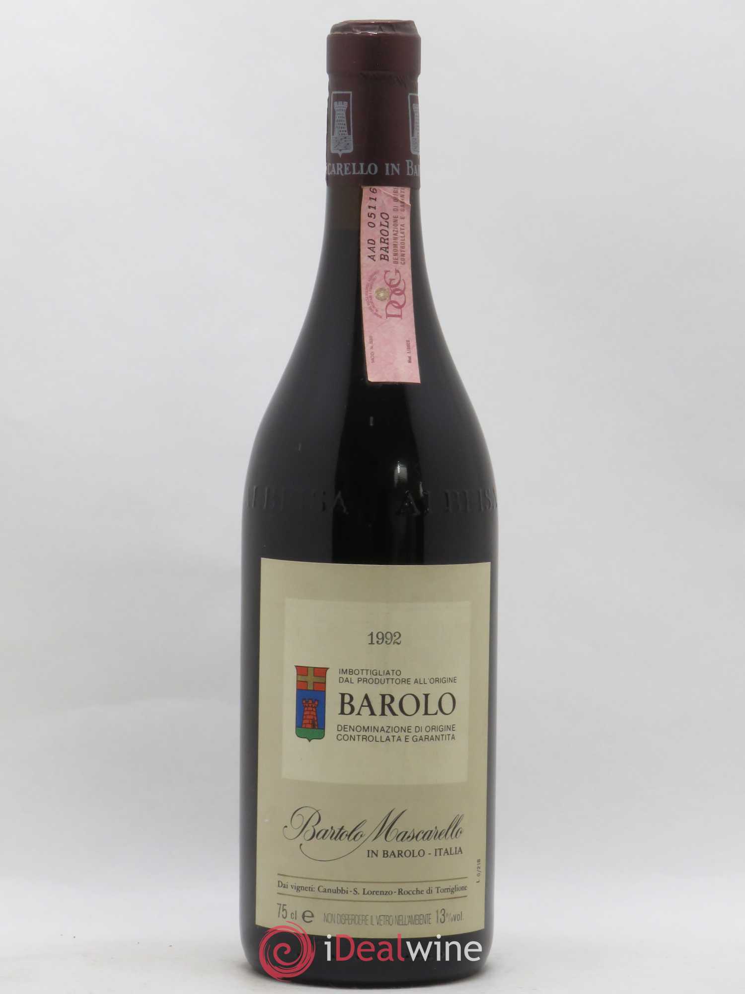 Barolo DOCG Bartolo Mascarello 1992 - Lot de 1 bouteille - 0