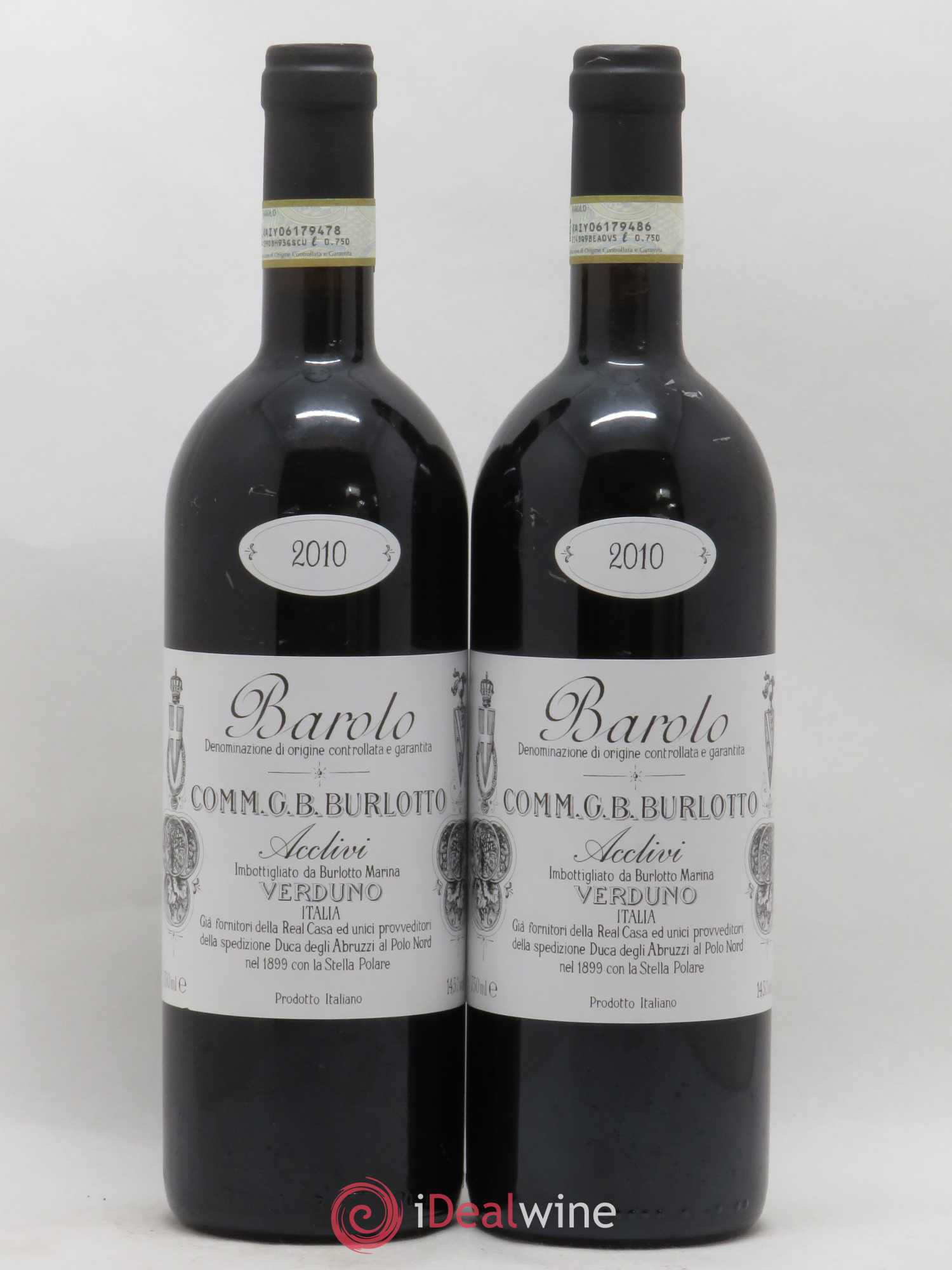Barolo DOCG Acclivi Comm. Giovan Battista Burlotto 2010 - Lot de 2 bouteilles - 0