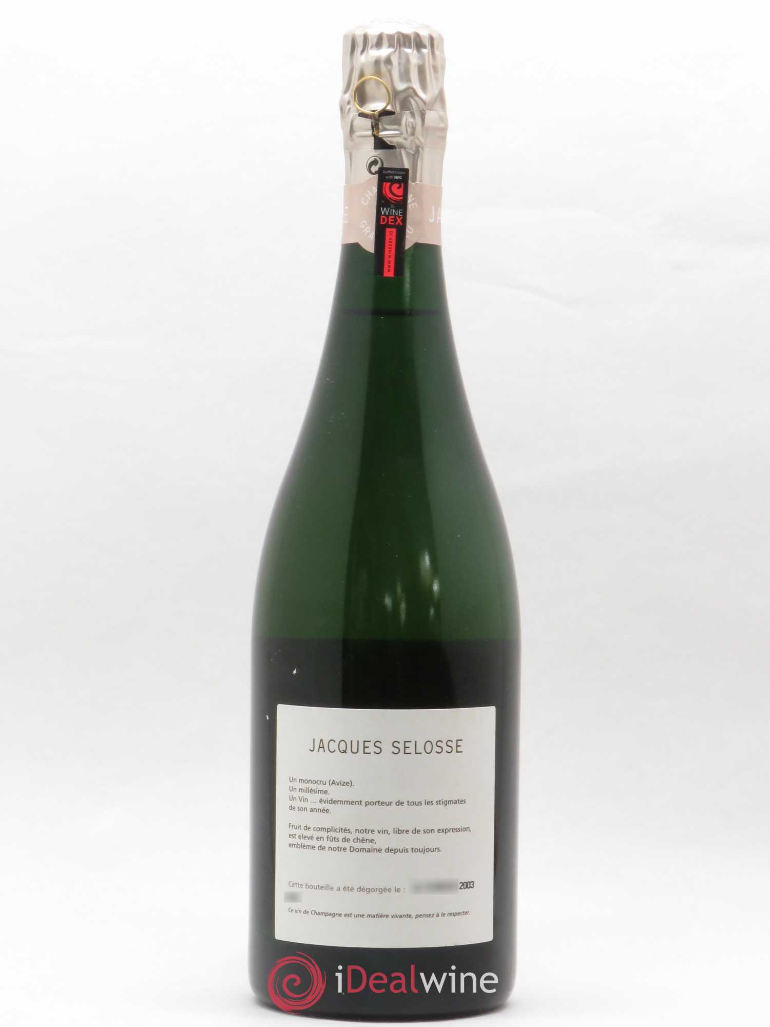 Blanc de Blancs Millésimé Jacques Selosse Brut 1995 - Lot de 1 bouteille - 1