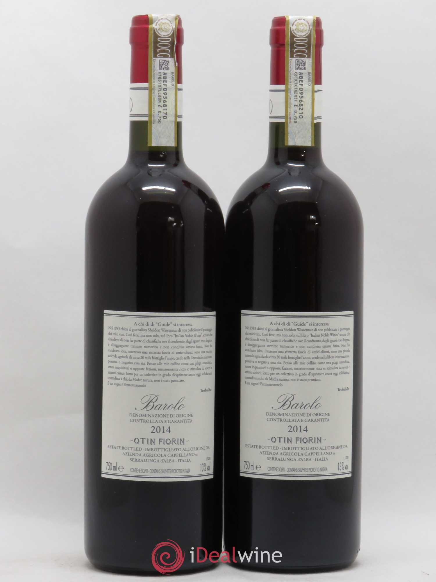 Barolo DOCG Pié Franco Cappellano 2014 - Lot de 2 bouteilles - 1