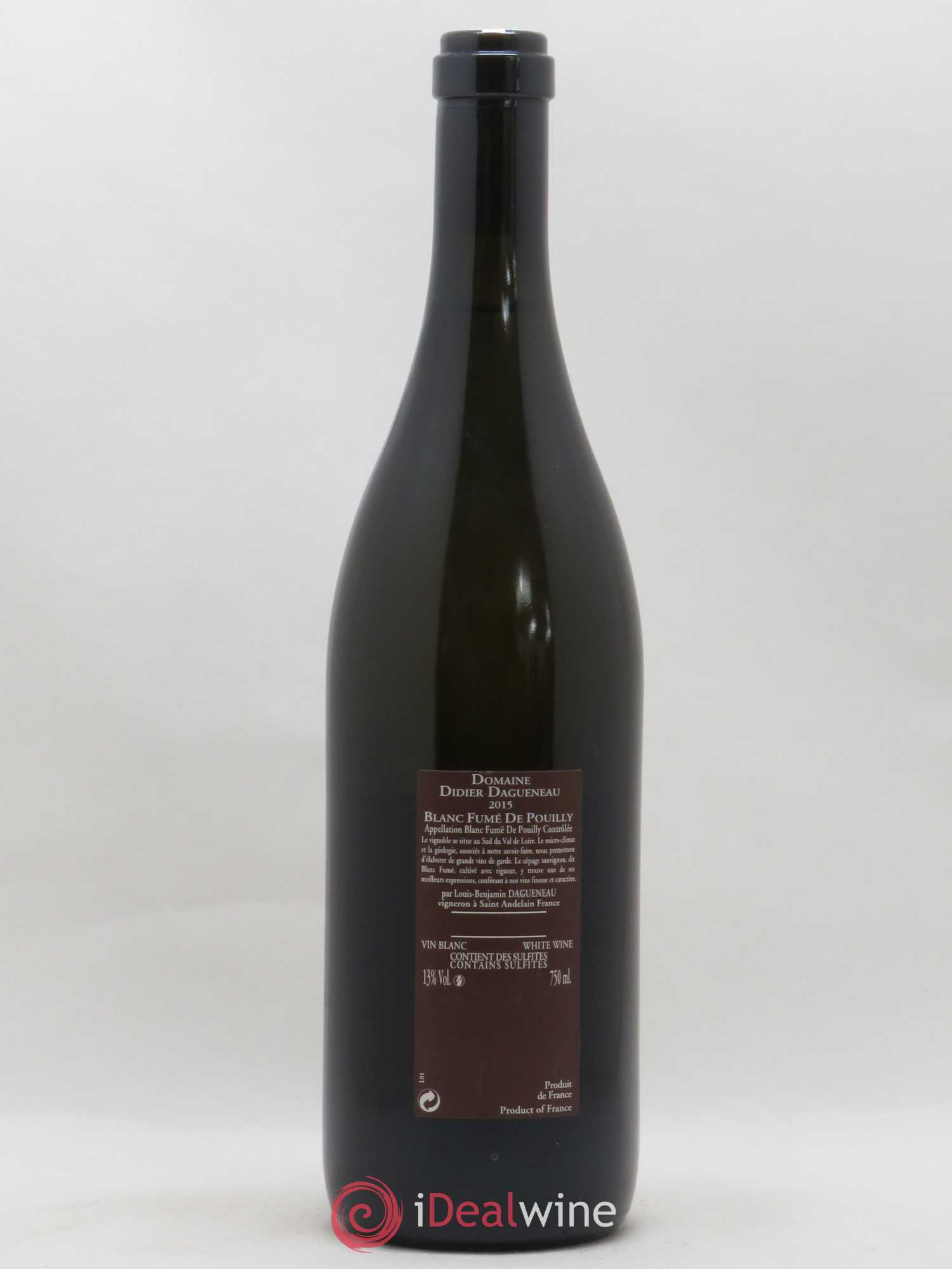 Vin de France (anciennement Pouilly-Fumé) Pur Sang Dagueneau (Domaine Didier - Louis-Benjamin) 2015 - Lot de 1 bouteille - 1
