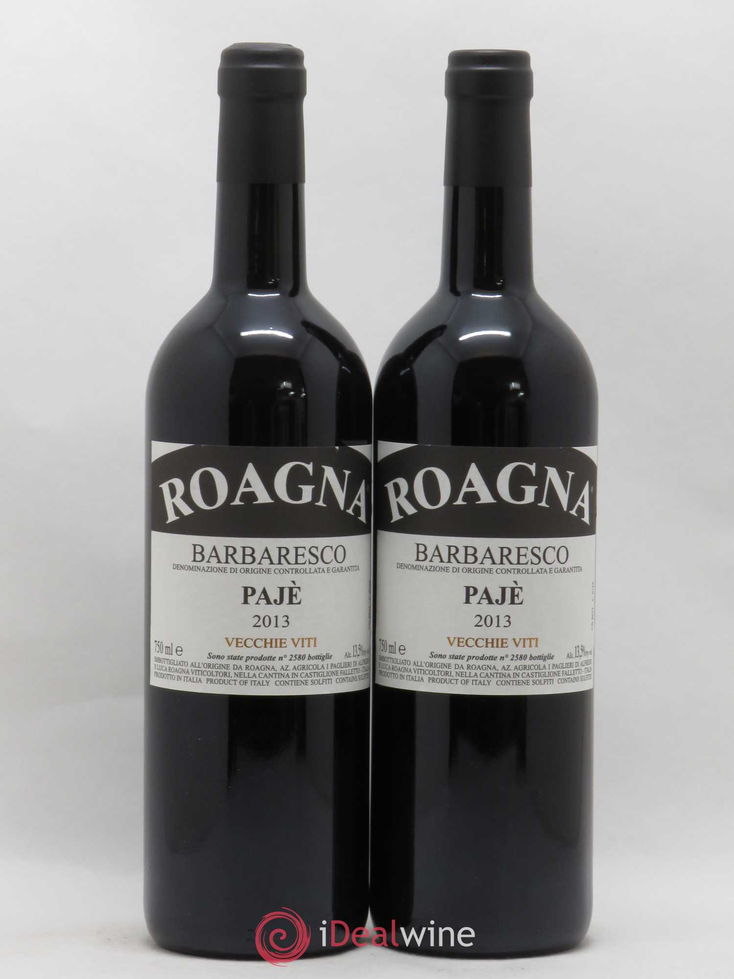 Barbaresco DOCG Pajè Vecchie Viti Roagna 2013 - Lot de 2 bouteilles - 0
