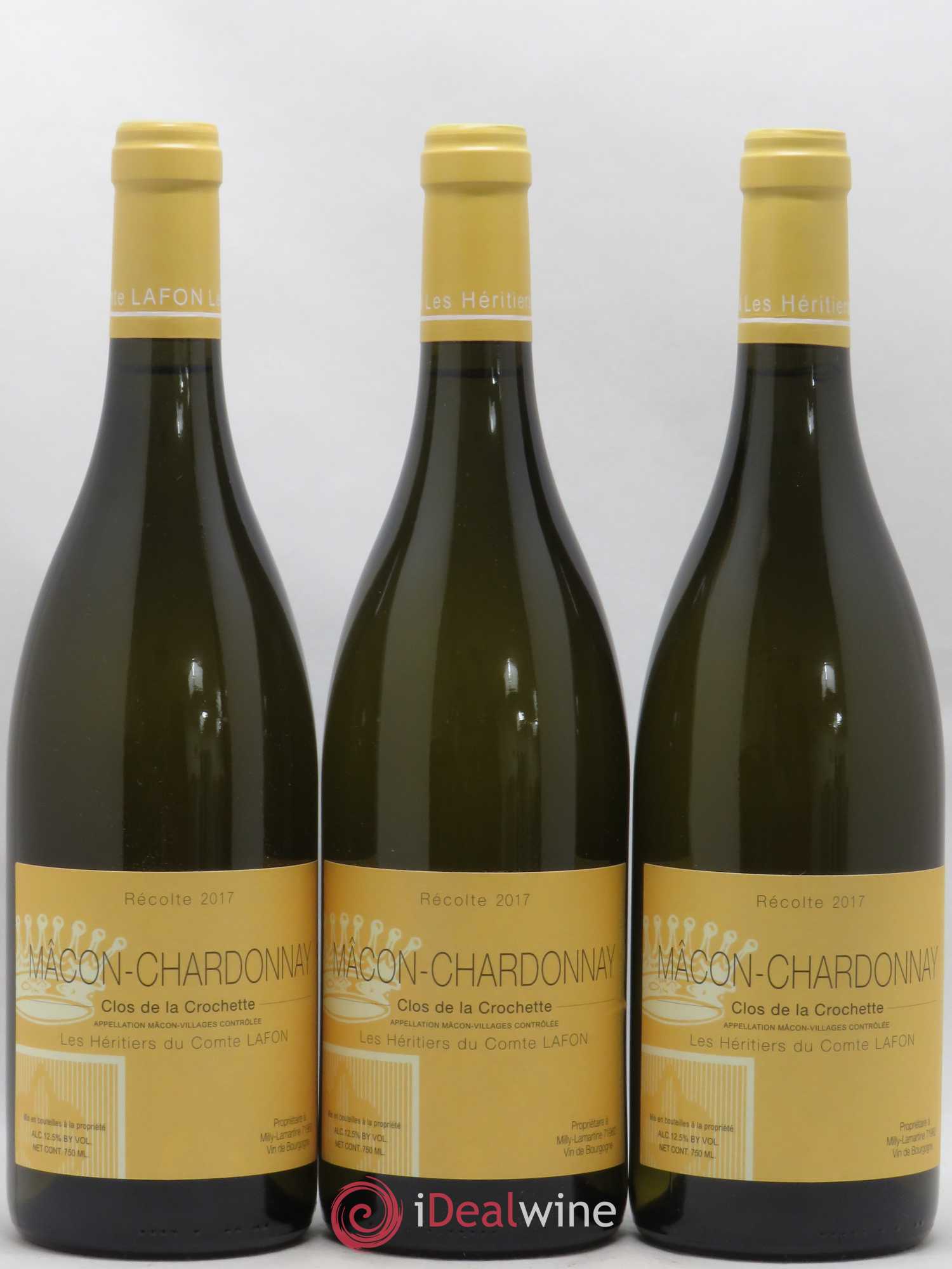 Mâcon Clos de la Crochette Héritiers du Comte Lafon (Domaine des) 2017 - Lot de 3 bouteilles - 0