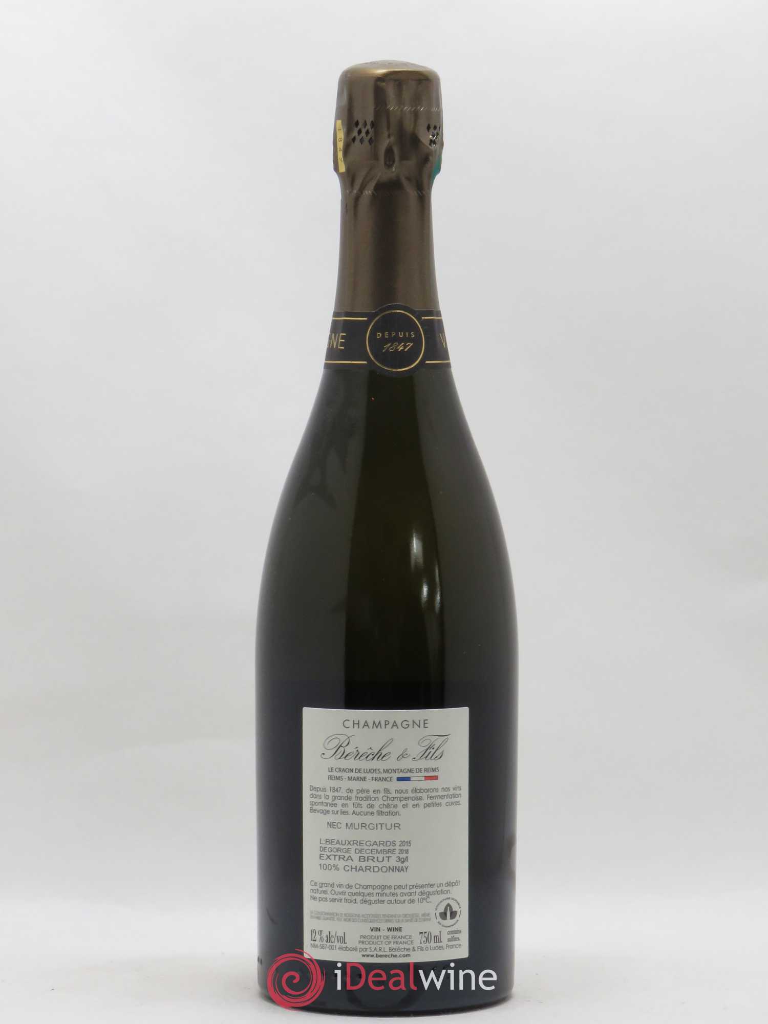 Les Beaux Regards Extra-Brut Bérêche et Fils 2015 - Lot de 1 bouteille - 1