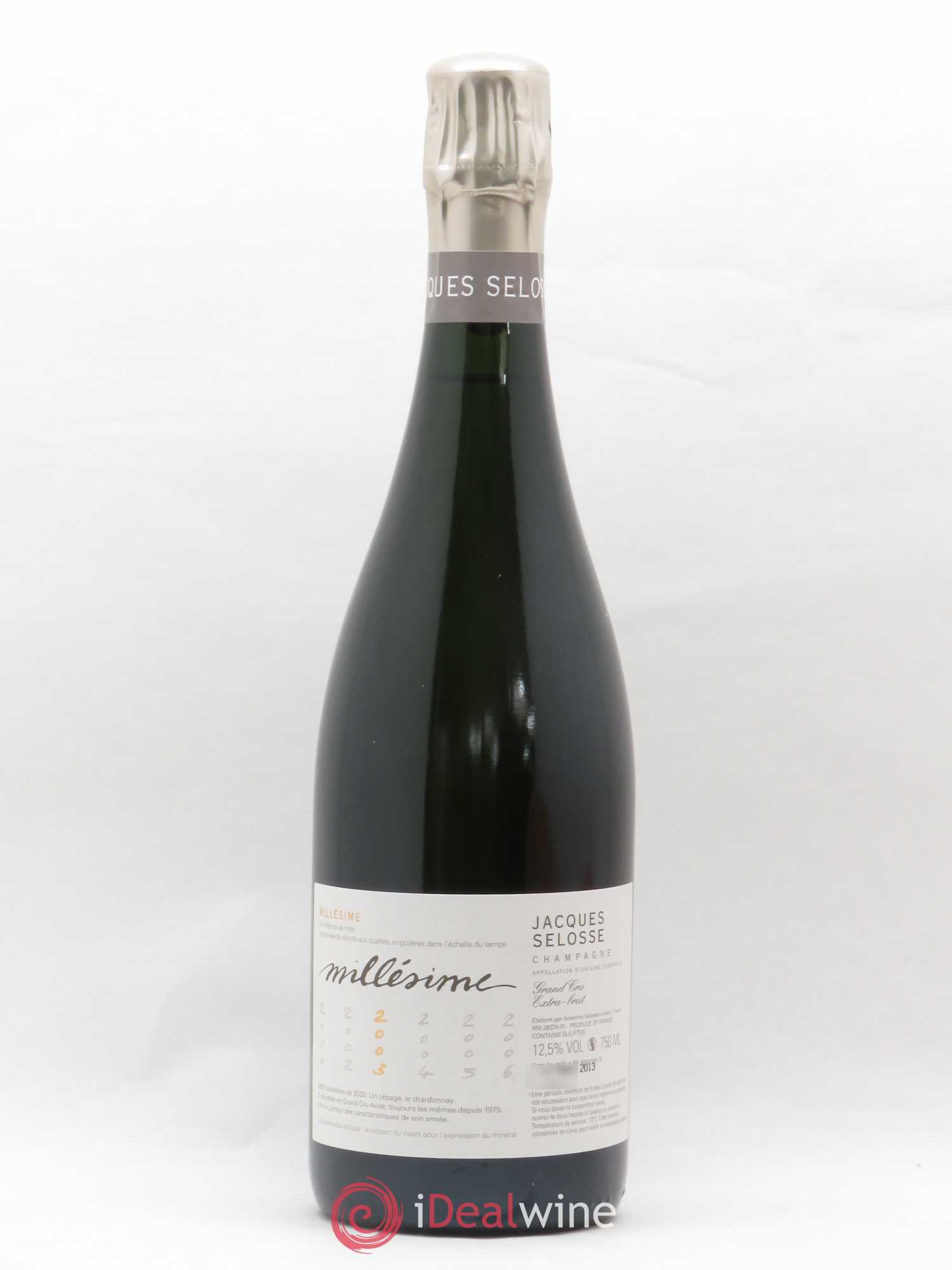 Blanc de Blancs Millésimé Jacques Selosse Extra Brut 2003 - Lot de 1 bouteille - 0