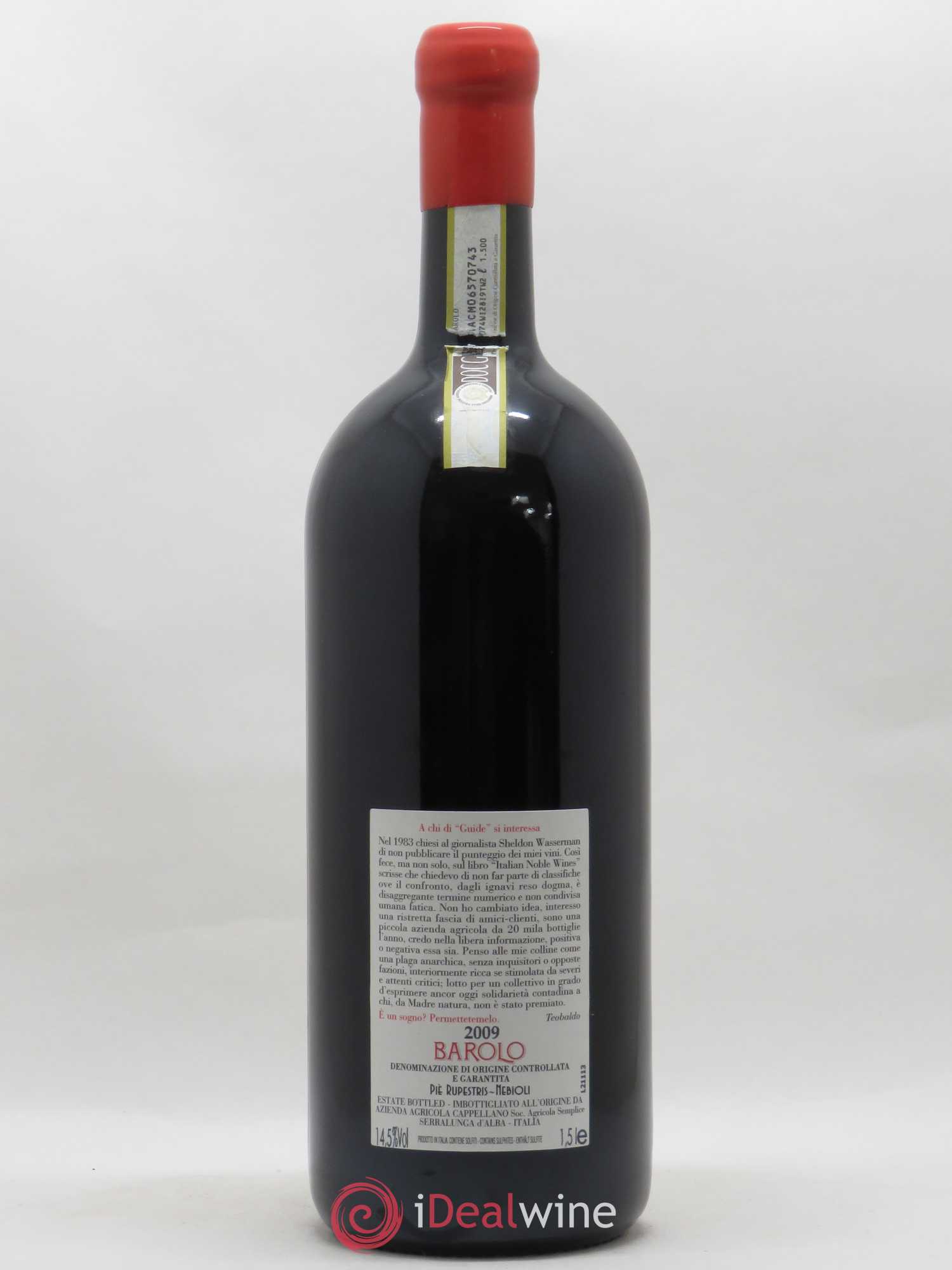 Barolo DOCG Pie Rupestris Cappellano Nebioli 2009 - Lot de 1 magnum - 1