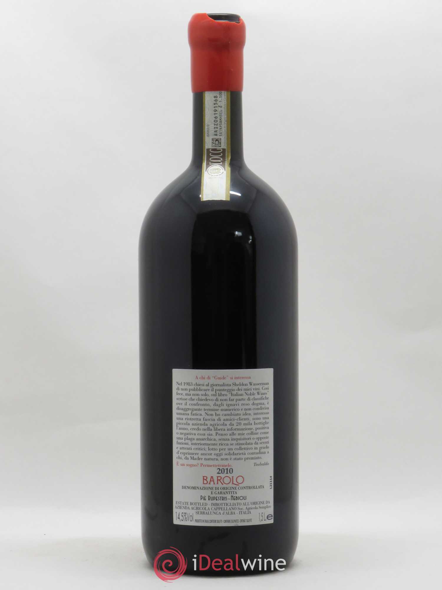 Barolo DOCG Pie Rupestris Cappellano Nebioli 2010 - Posten von 1 Magnum - 1