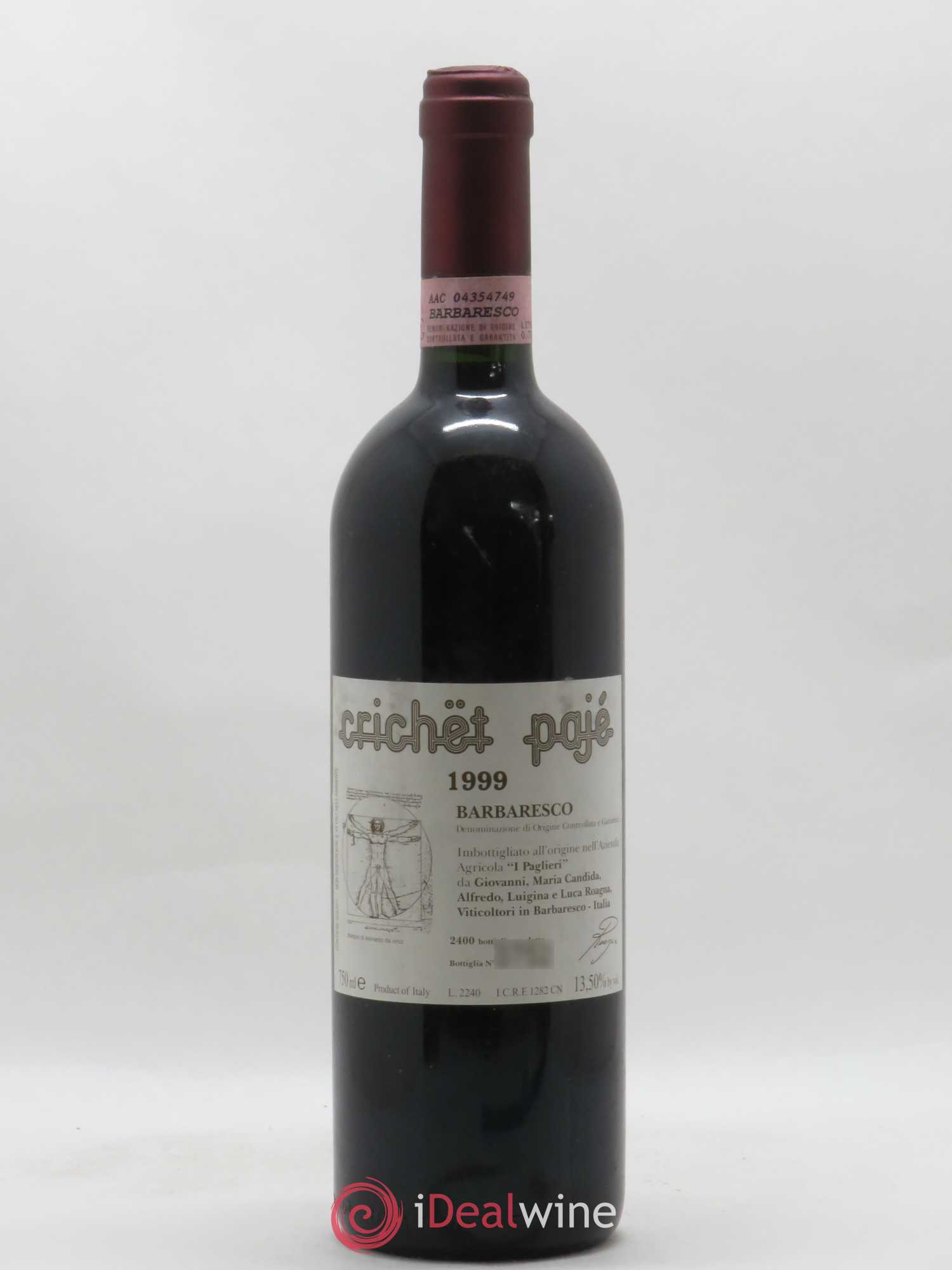 Barbaresco DOCG Crichet Pajé Roagna 1999 - Lot de 1 bouteille - 0