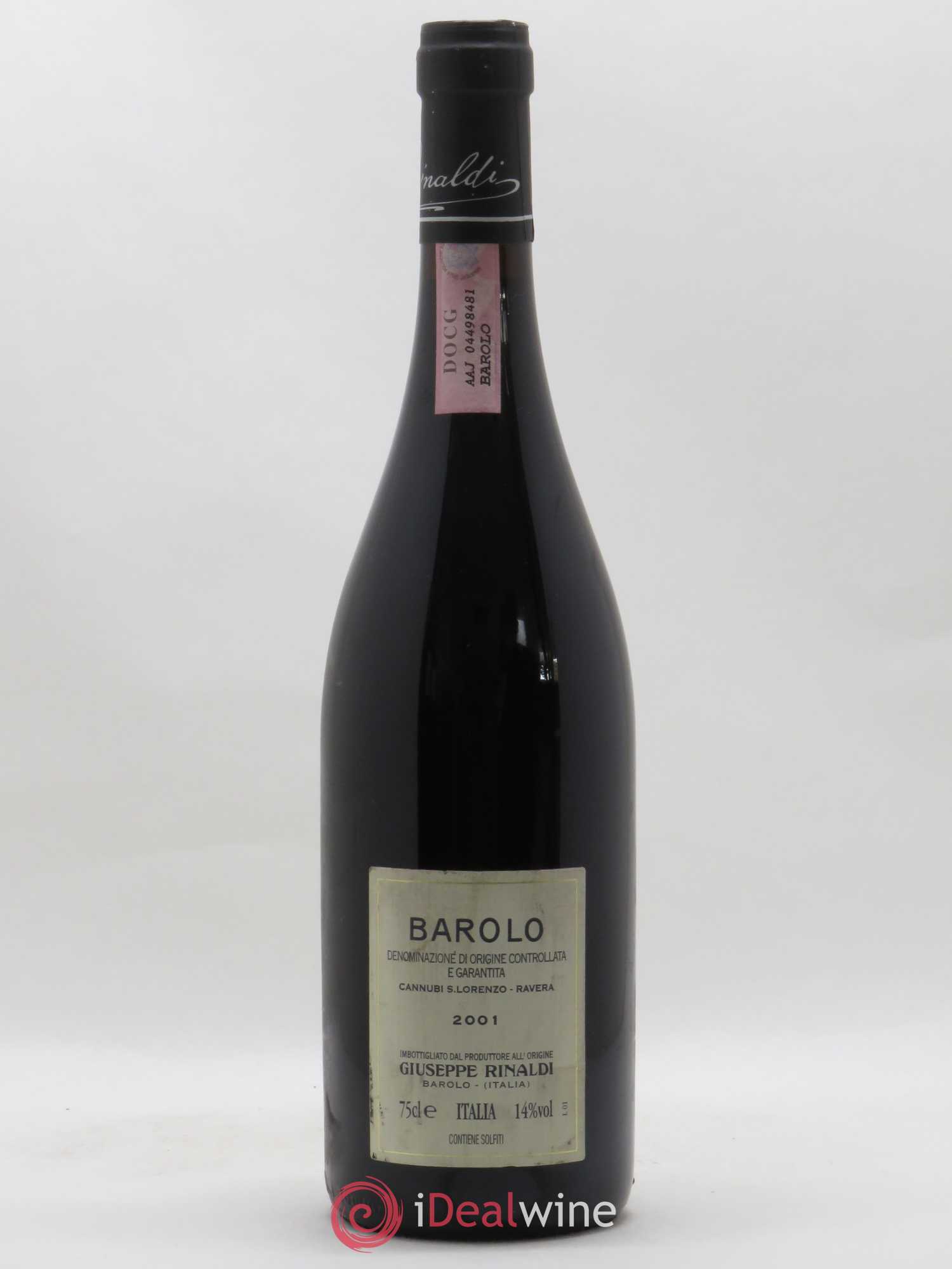 Barolo DOCG Cannubi San Lorenzo Ravera Giuseppe Rinaldi 2001 - Lot de 1 bouteille - 1