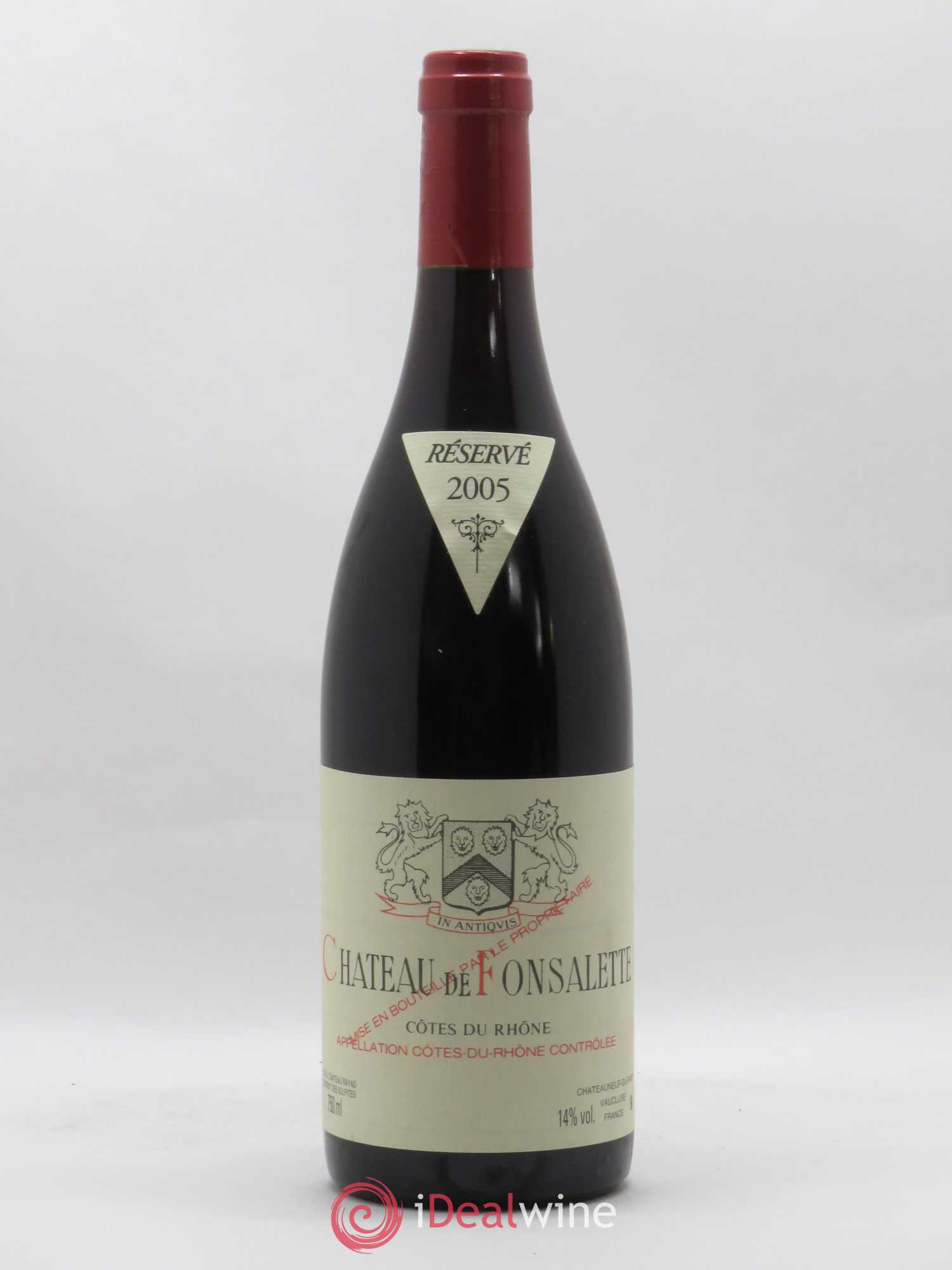Côtes-du-Rhône Château de Fonsalette Emmanuel Reynaud 2005 - Lot de 1 bouteille - 0