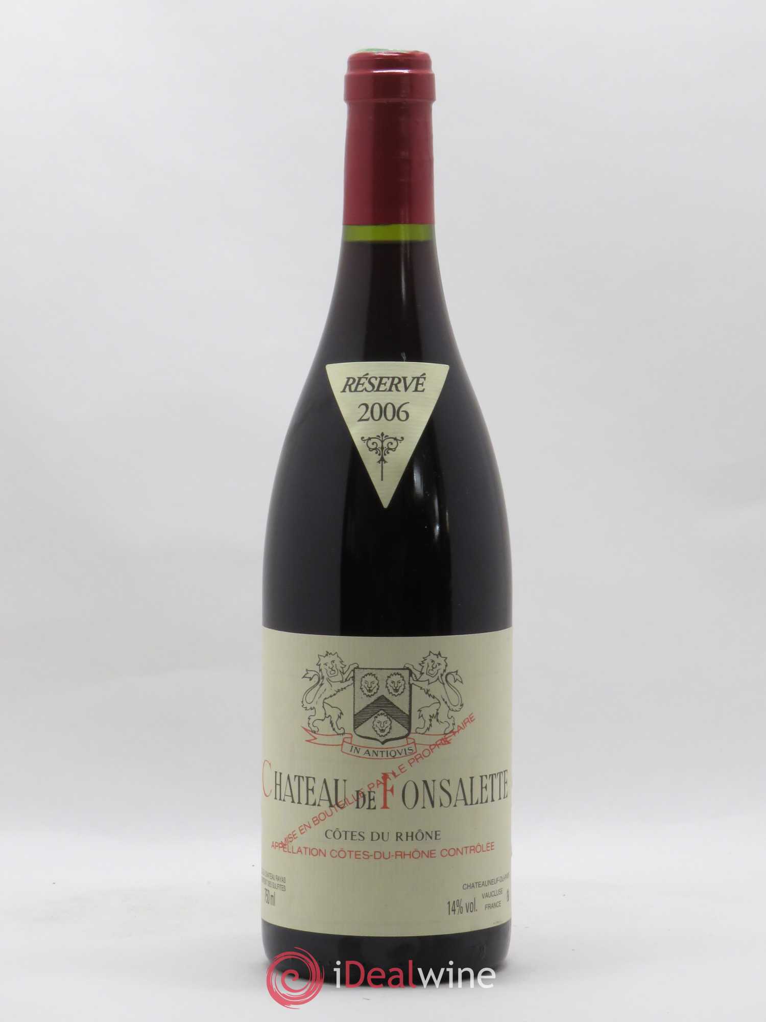 Côtes-du-Rhône Château de Fonsalette Emmanuel Reynaud 2006 - Lot de 1 bouteille - 0