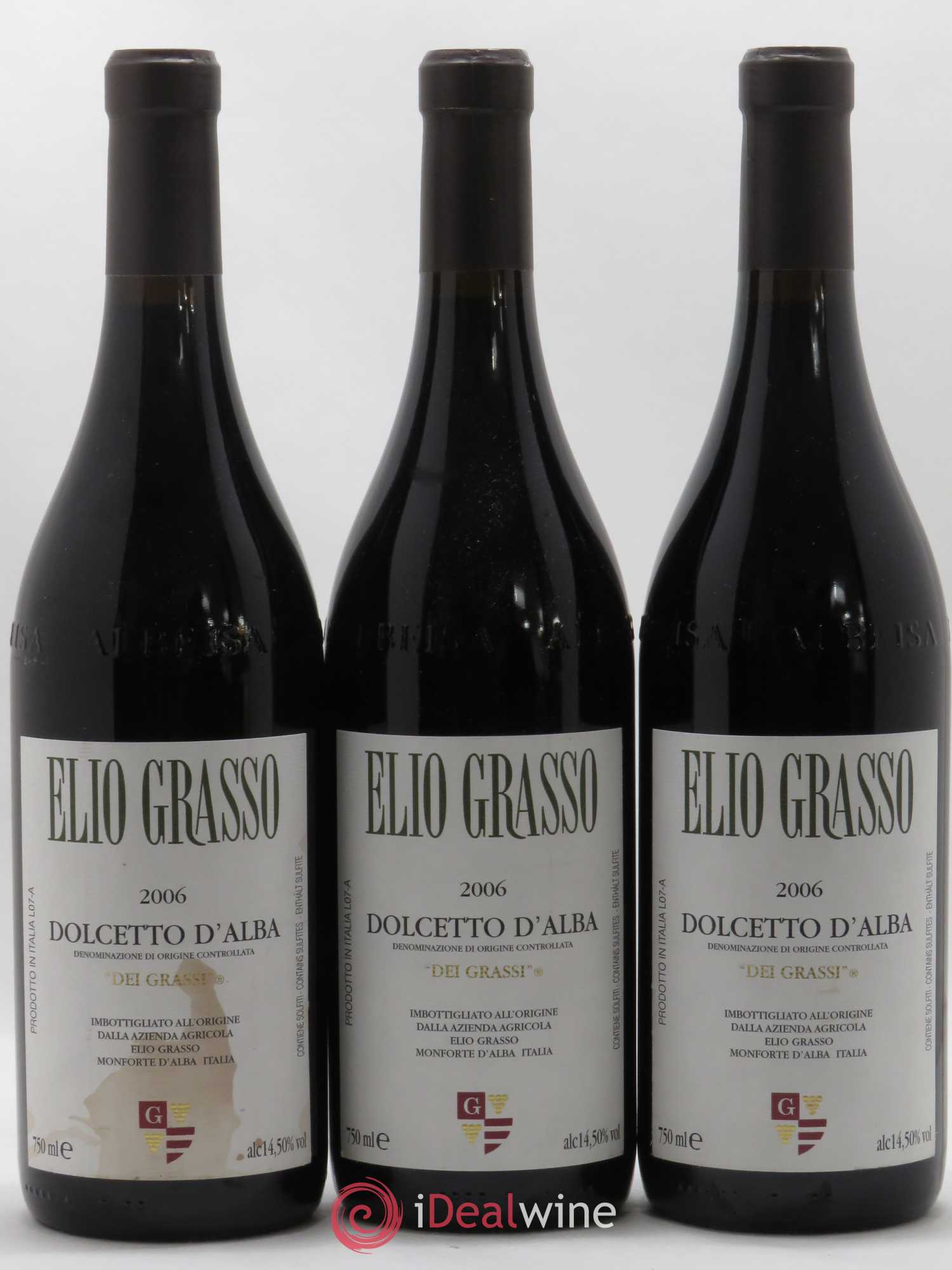 Dolcetto d'Alba DOC Dei Grassi Elio Grasso 2006 - Posten von 3 Flaschen - 0