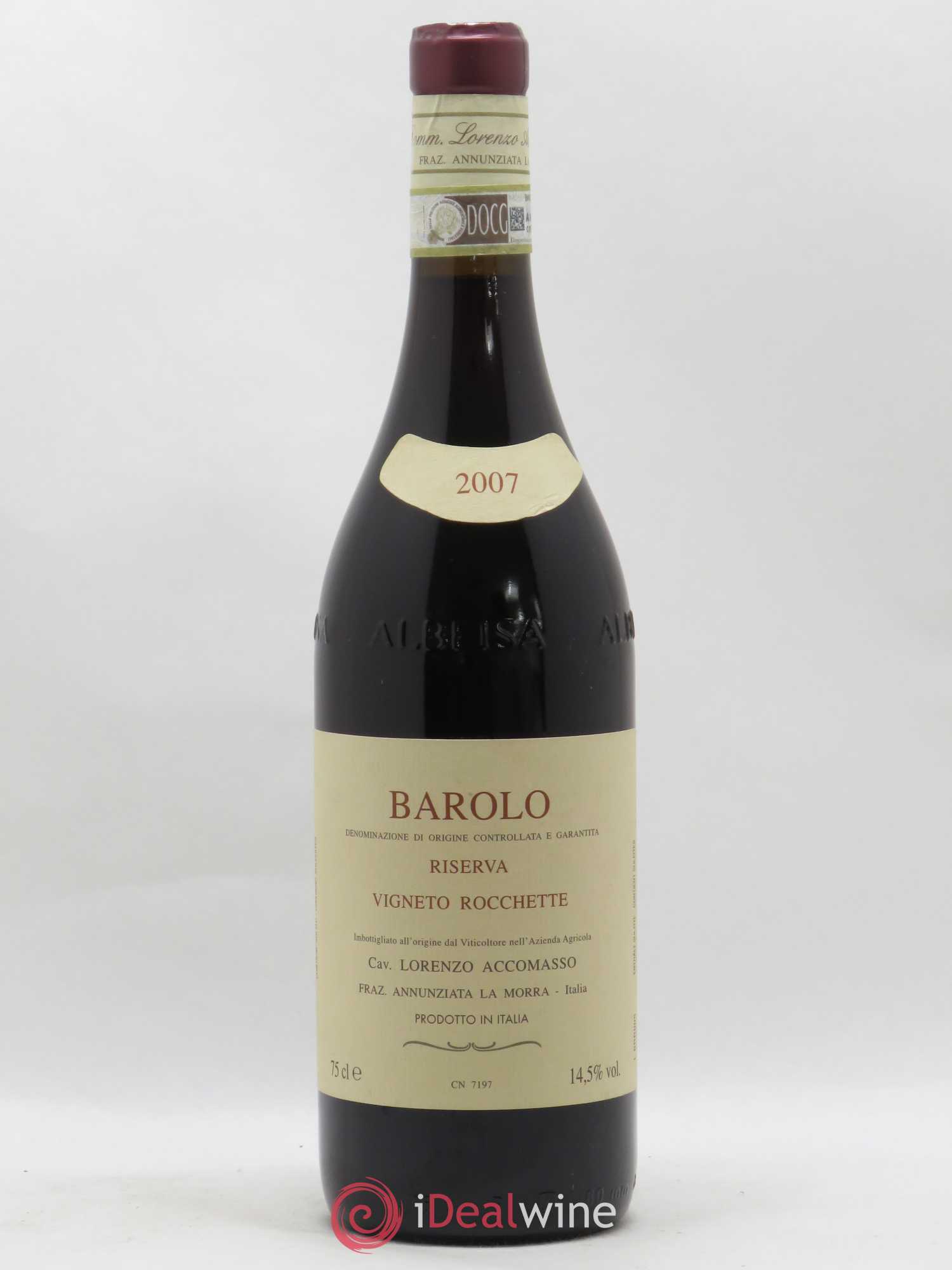 Barolo DOCG Riserva Vigneto Rocchette Lorenzo Accomasso 2007 - Lot de 1 bouteille - 0