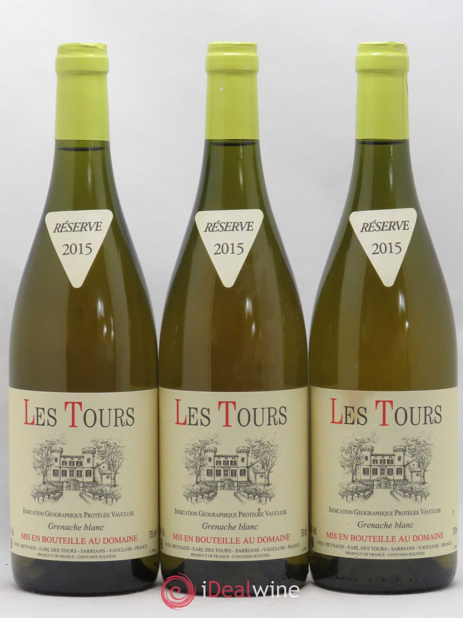 Vaucluse (Vin de Pays de Vaucluse) Les Tours Grenache Blanc Emmanuel Reynaud 2015 - Lot de 3 bouteilles - 0